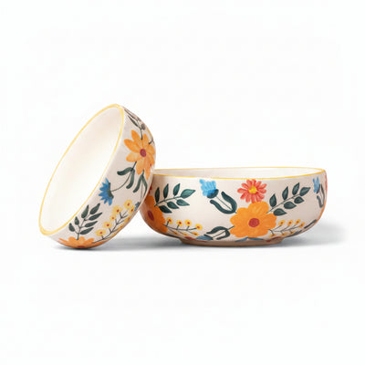 Floral Extravaganza Ceramic Bowl - (Large & Small)