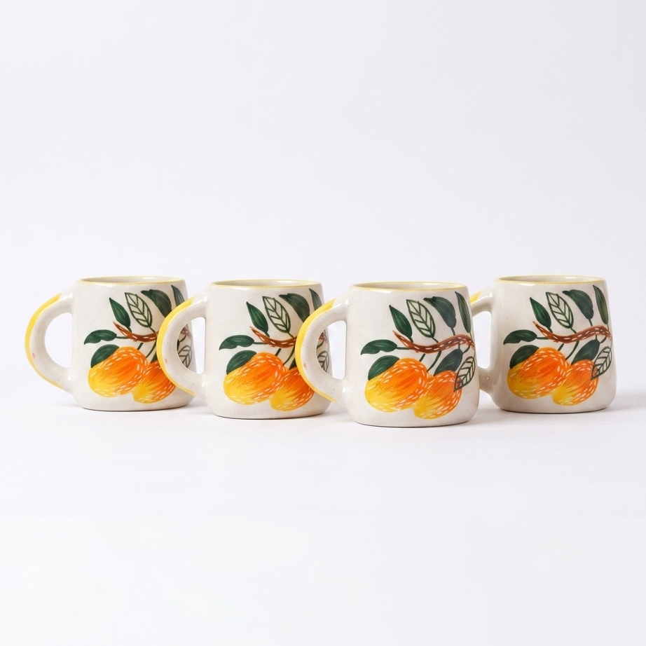 Mango Mehfil Handpainted Ceramic Mug (300 ml )