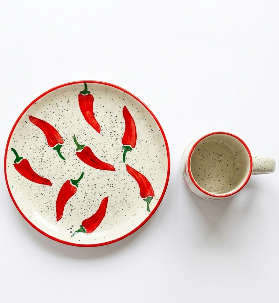 Keep It Spicy Ceramic Set - Plate & Mug
