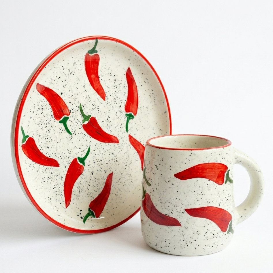 Keep It Spicy Ceramic Set - Plate & Mug