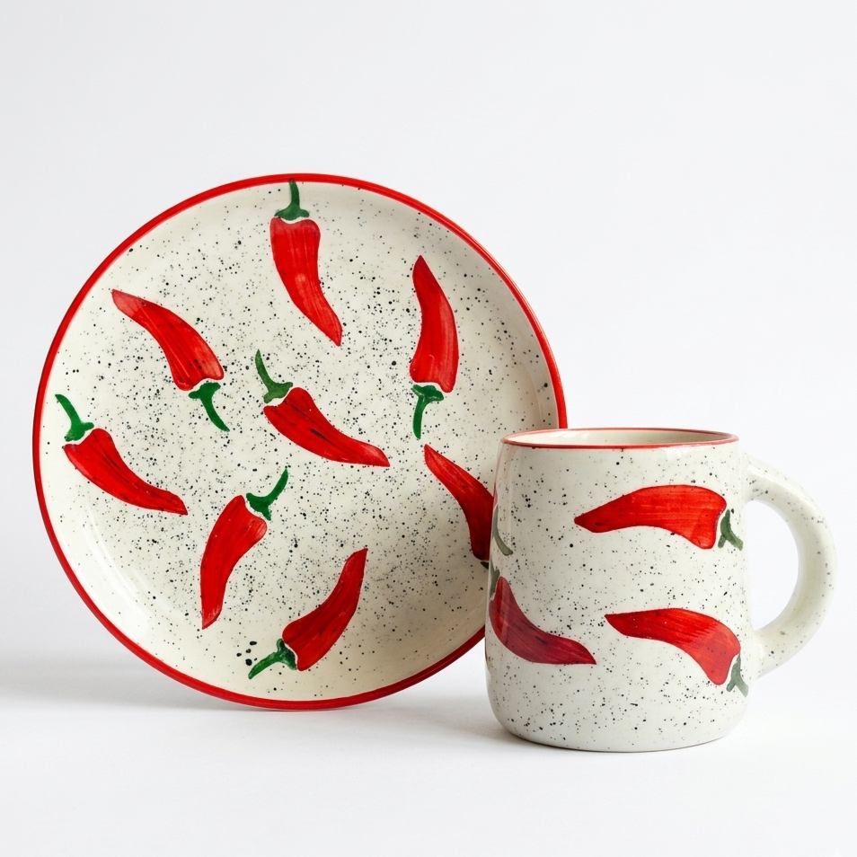 Keep It Spicy Ceramic Set - Plate & Mug