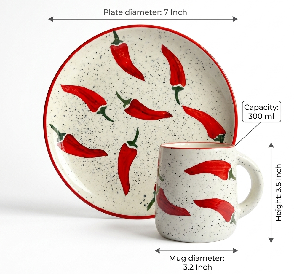 Keep It Spicy Ceramic Set - Plate & Mug