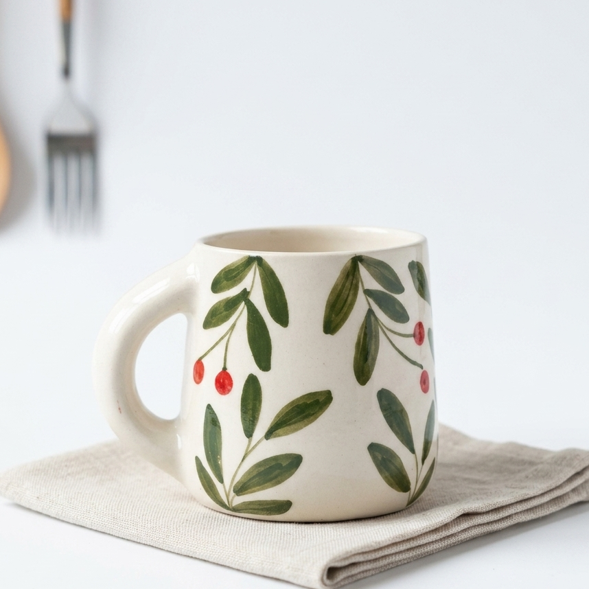 Olive Leaf Ceramic Mug (300ml)