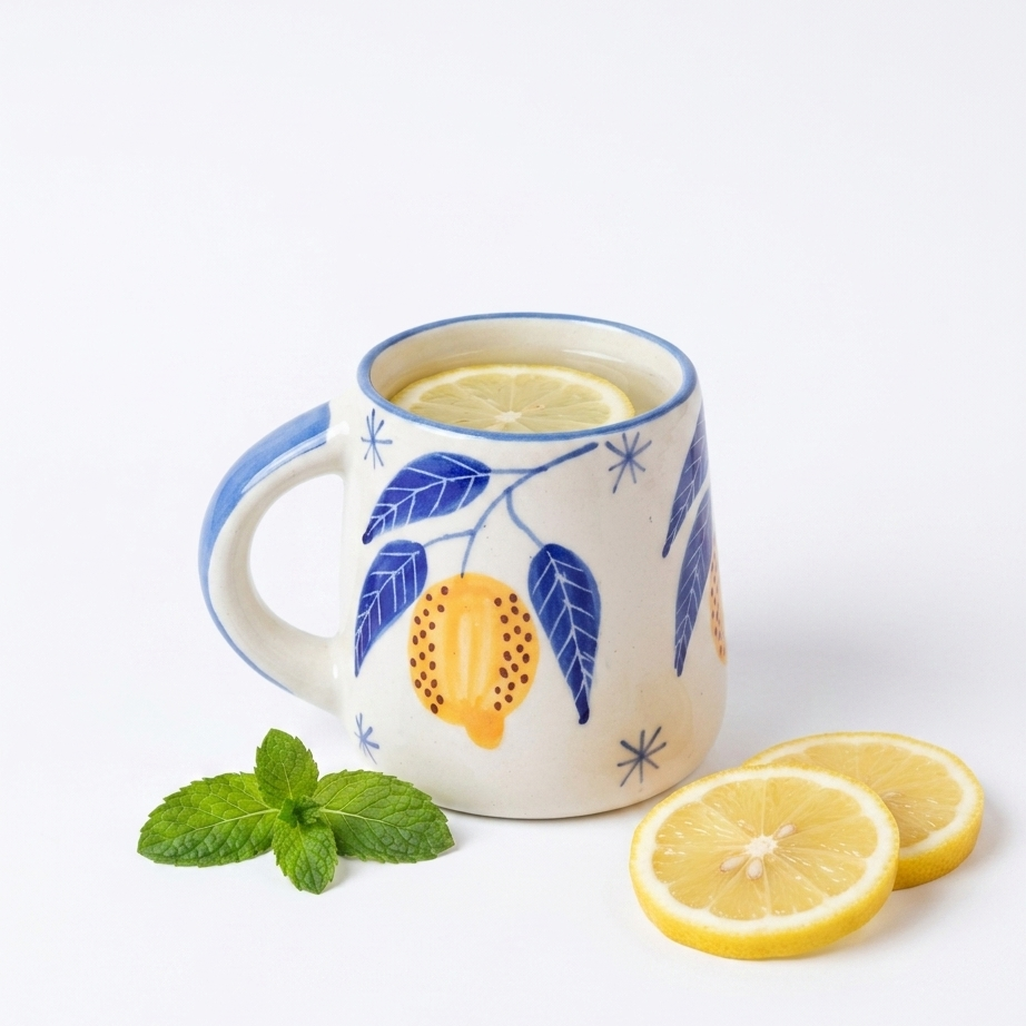Lemon Leafy Ceramic Coffee Mug (300 ml)