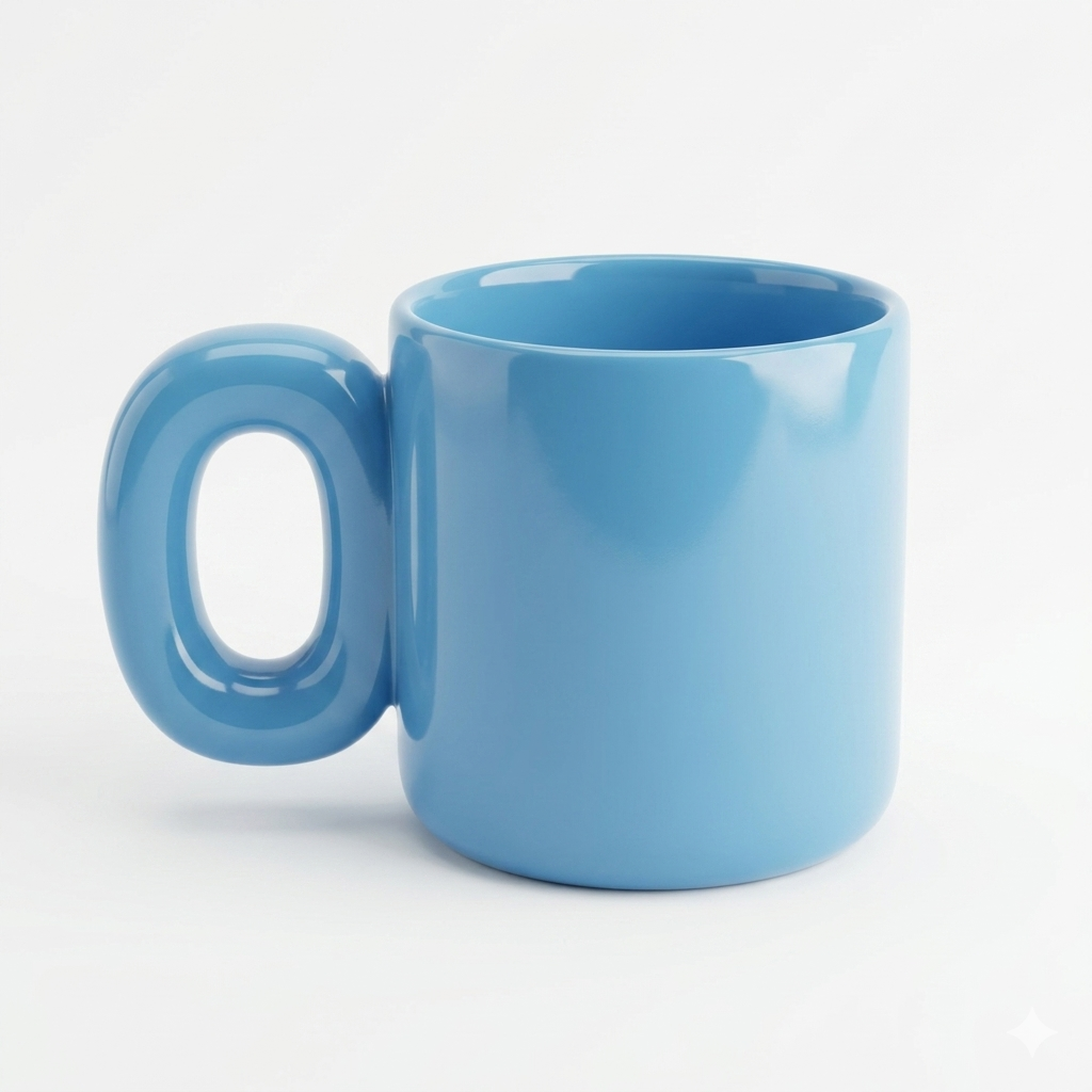 Glossy Blue Mid Century Modern Mug (300ml)