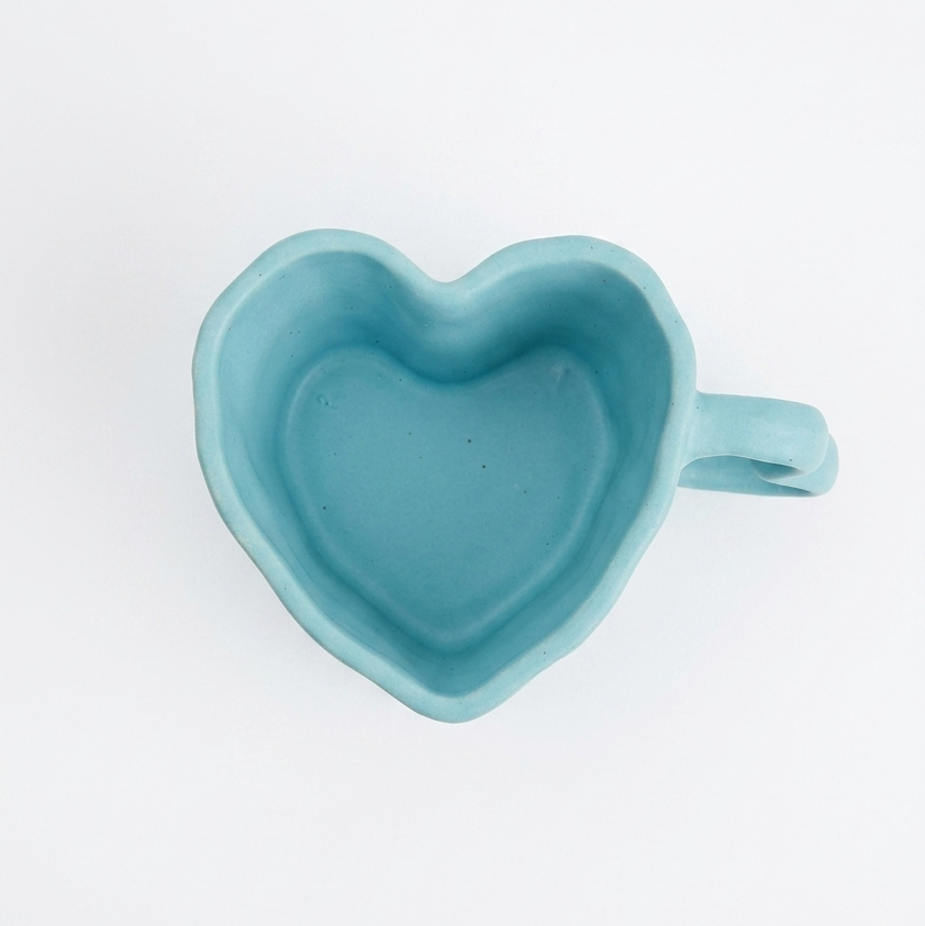 Sky Blue Ceramic Heart Mug (300ml)