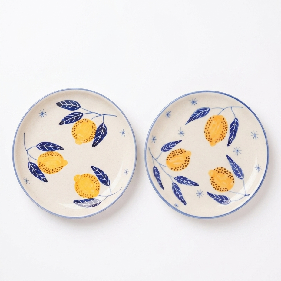 Italian Lemon Leafy Plate Sets (7.5 inches)