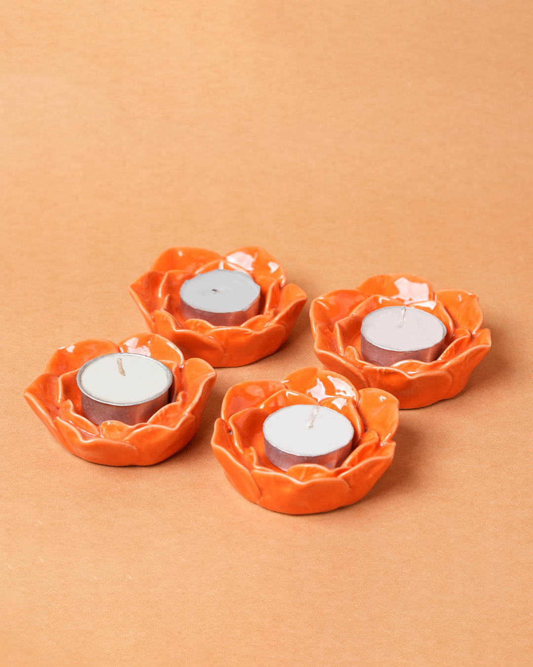 Marigold Mandi Flower Tea Light Candle Holder