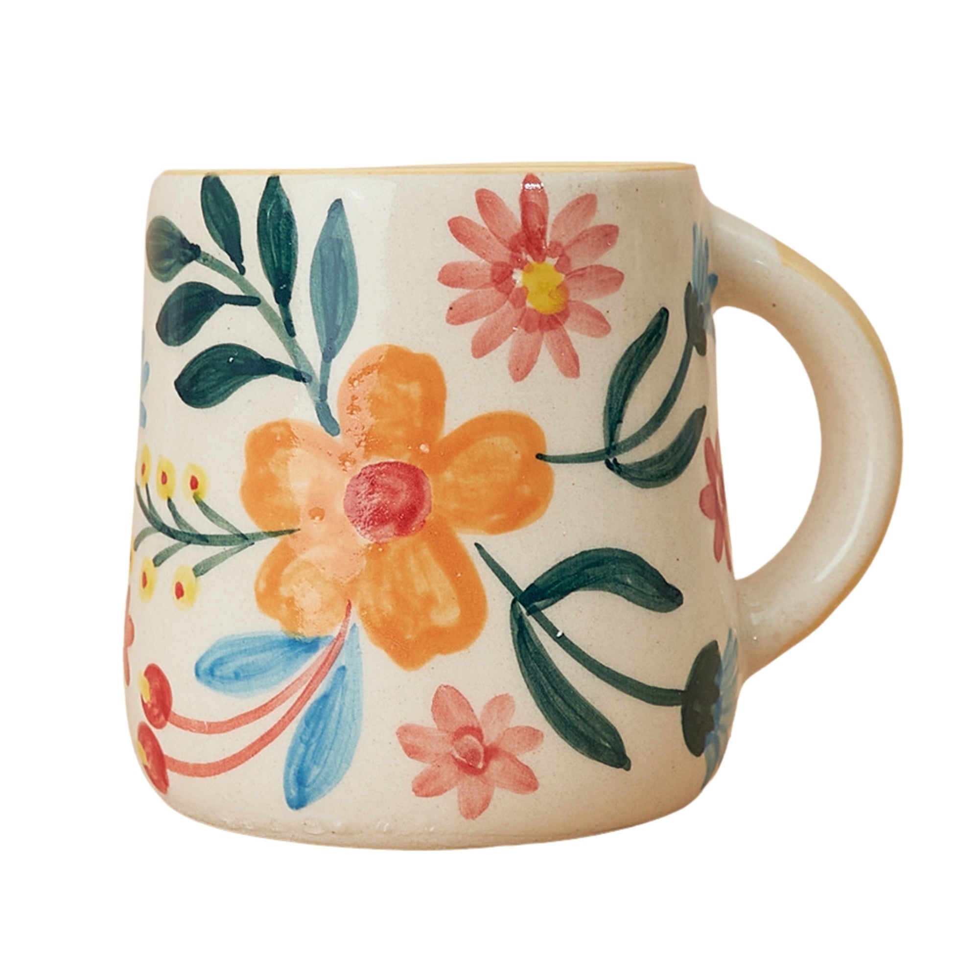 Handcrafted Floral Extravaganza Ceramic Stoneware Mug (250ml)