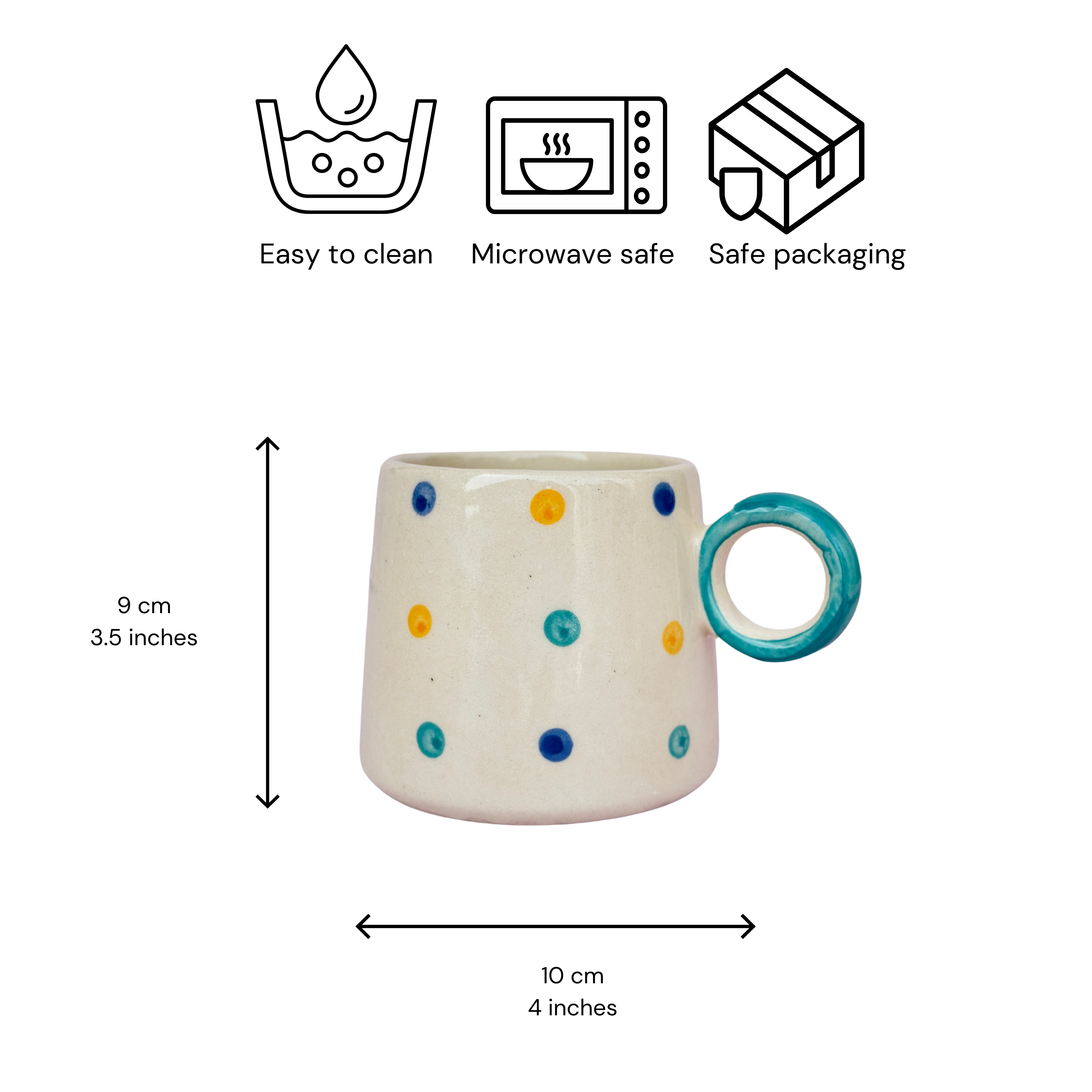 Bright Playful Polka Dot Mug Large -450ml