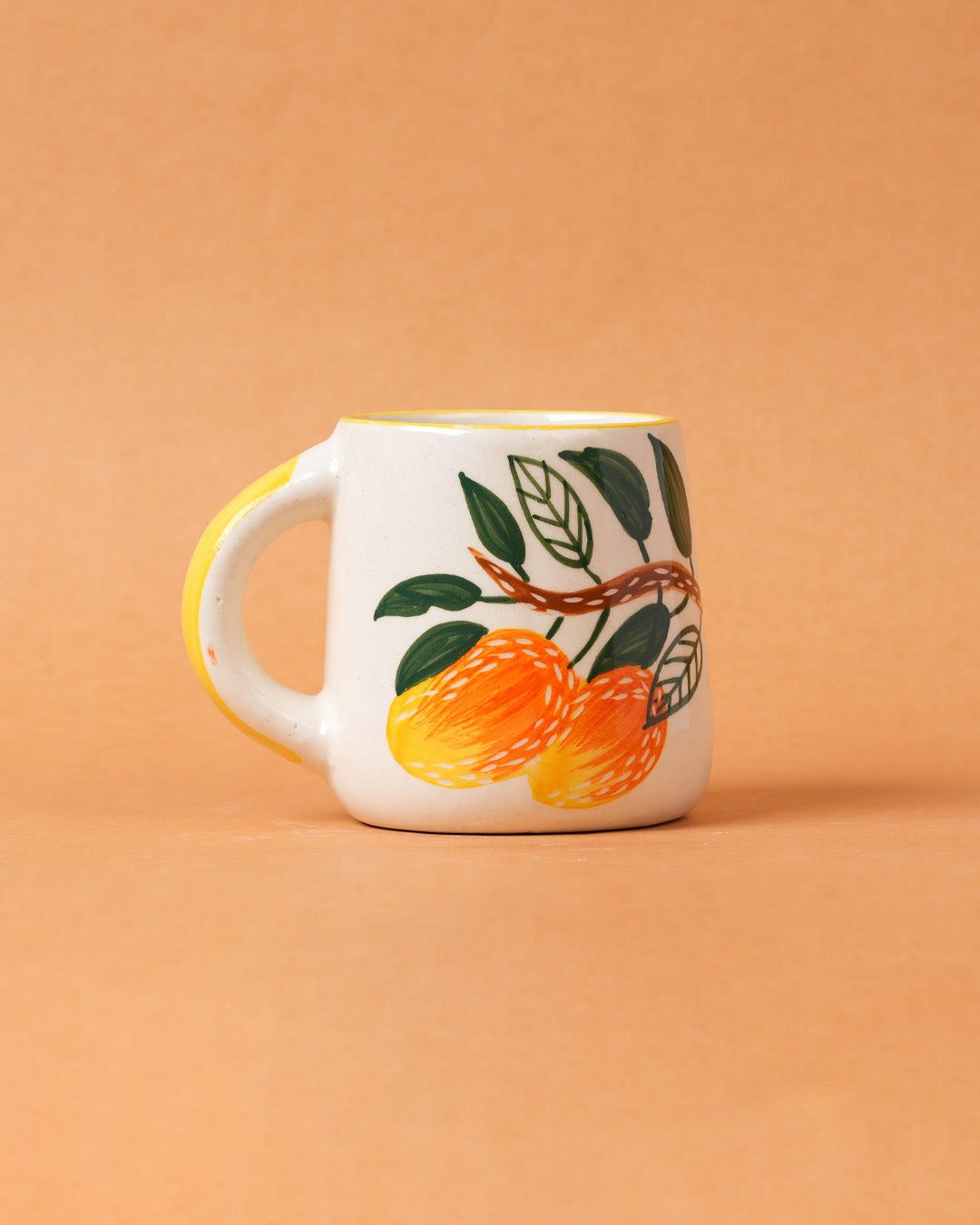 Mango Mehfil Handpainted Ceramic Mug (300 ml )