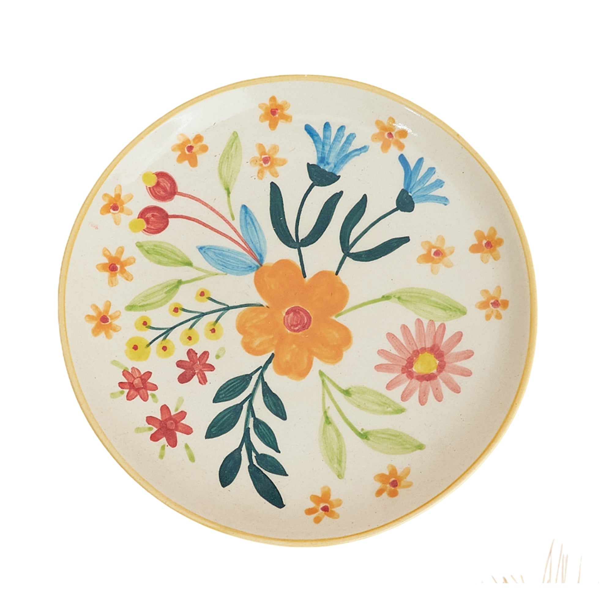 Floral Extravaganza Ceramic Plates Set of 2: (7 Inches)