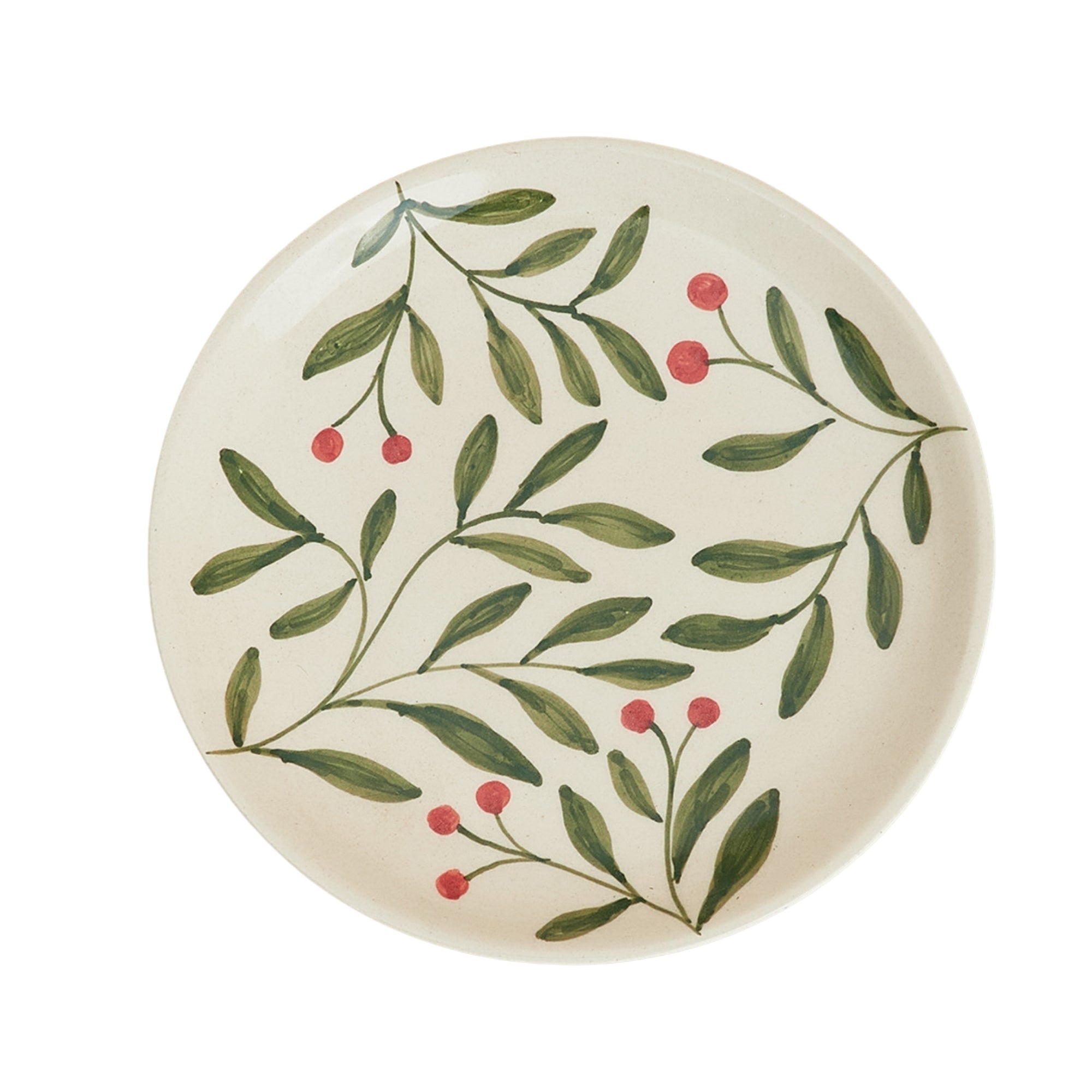 Olive Leaf Ceramic Plate Set of 2