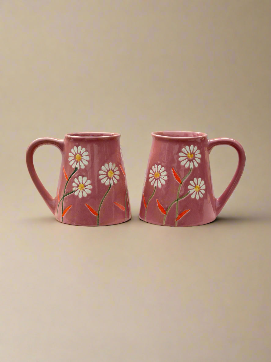 Set - Garden Bloom Mug in Pink Floral Design (250ml)