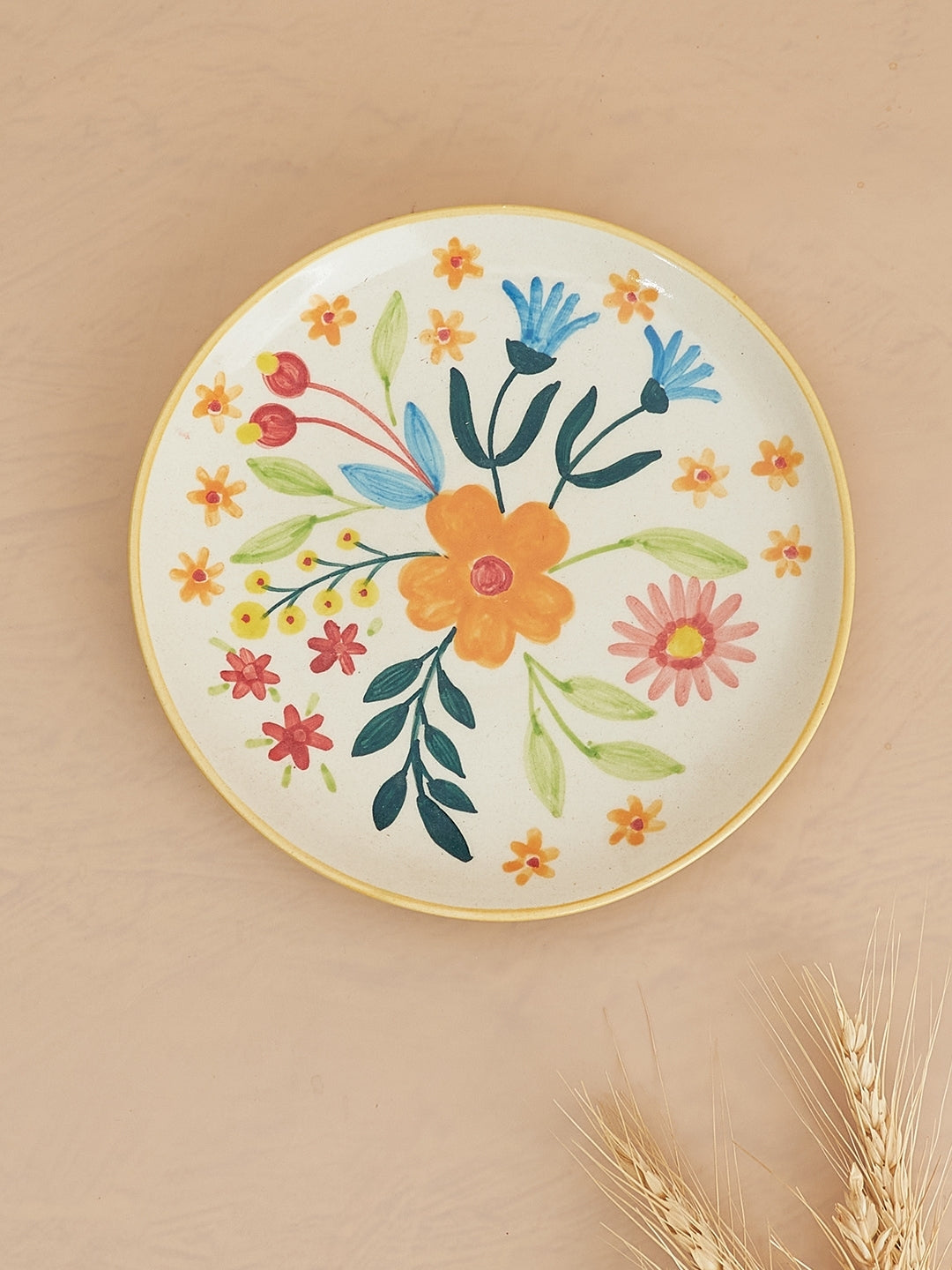 Floral Extravaganza Ceramic Plates Set of 2: (7 Inches)