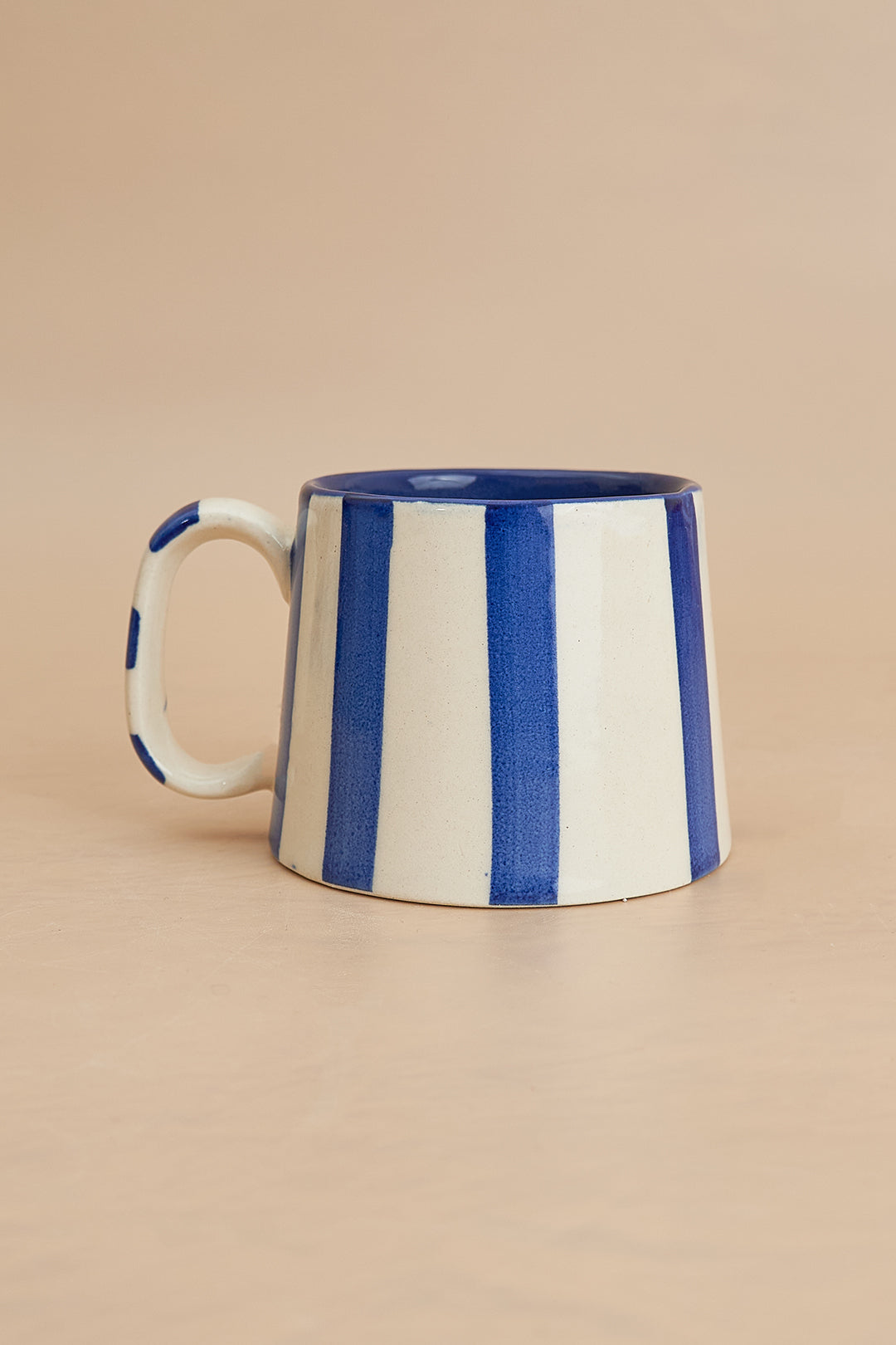Striking Indigo Blue Stripe Coffee Cup