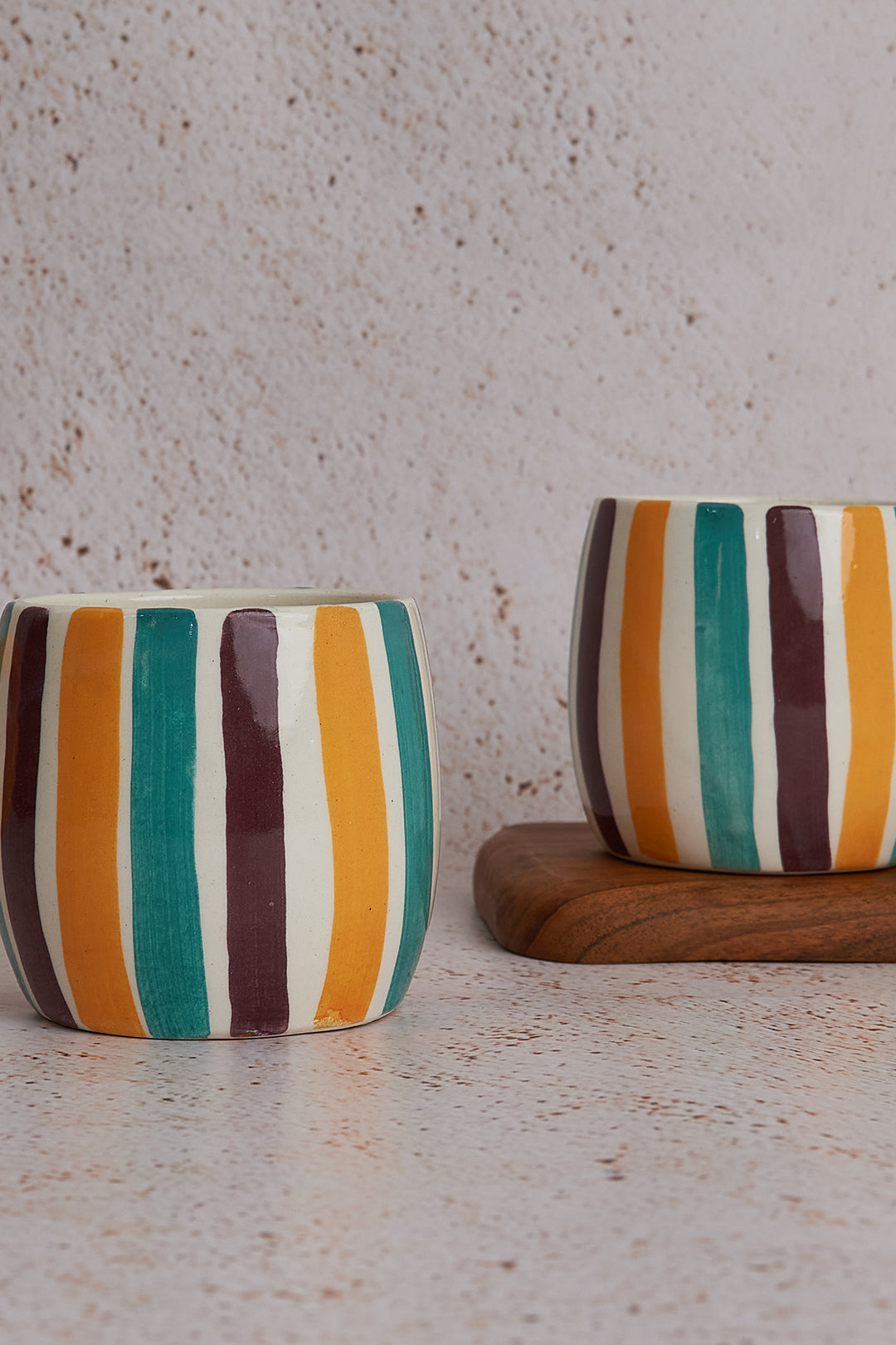 Multi Stripe Drum Shaped Mug (300ml)