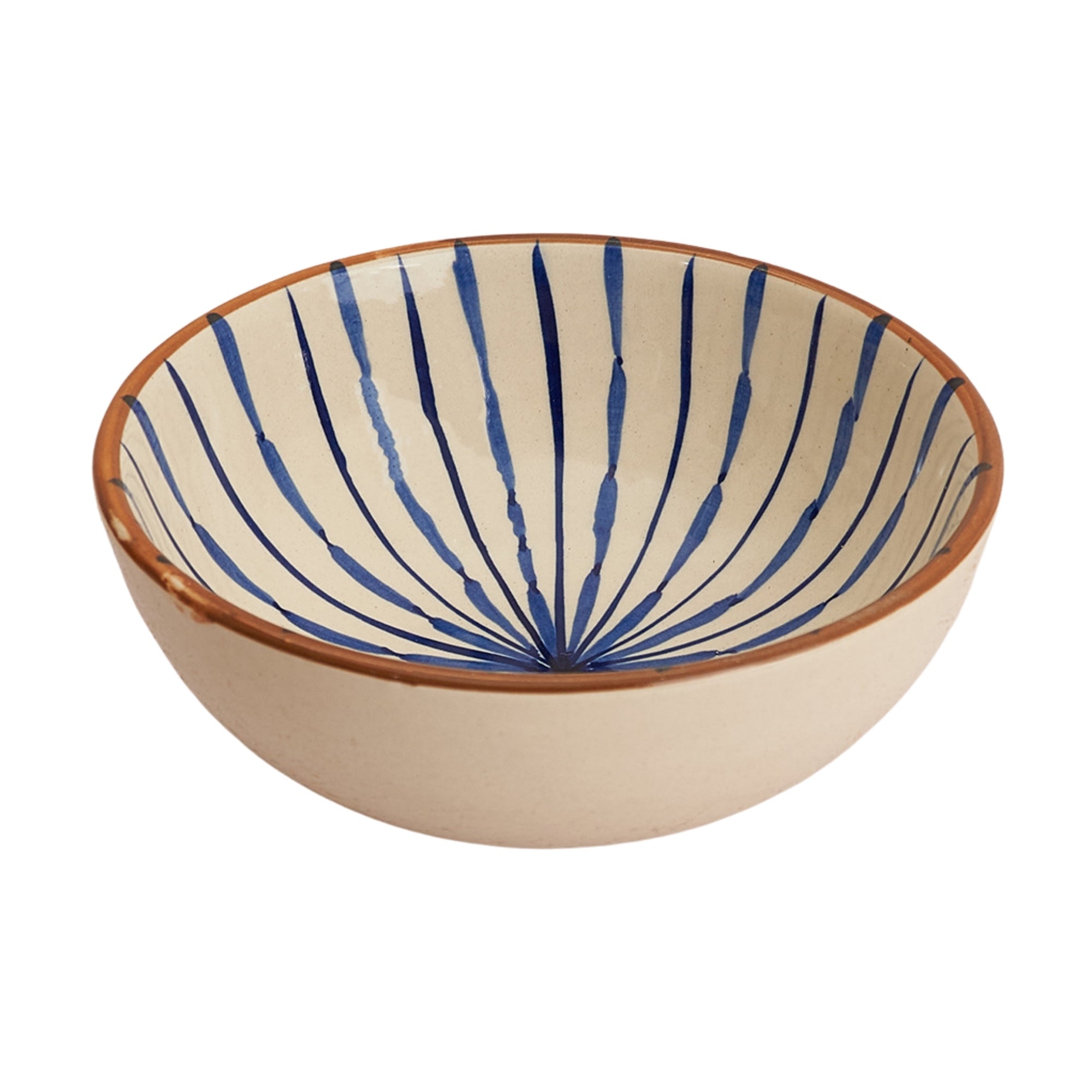 Handpainted Ceramic Bowl with Geometric Pattern