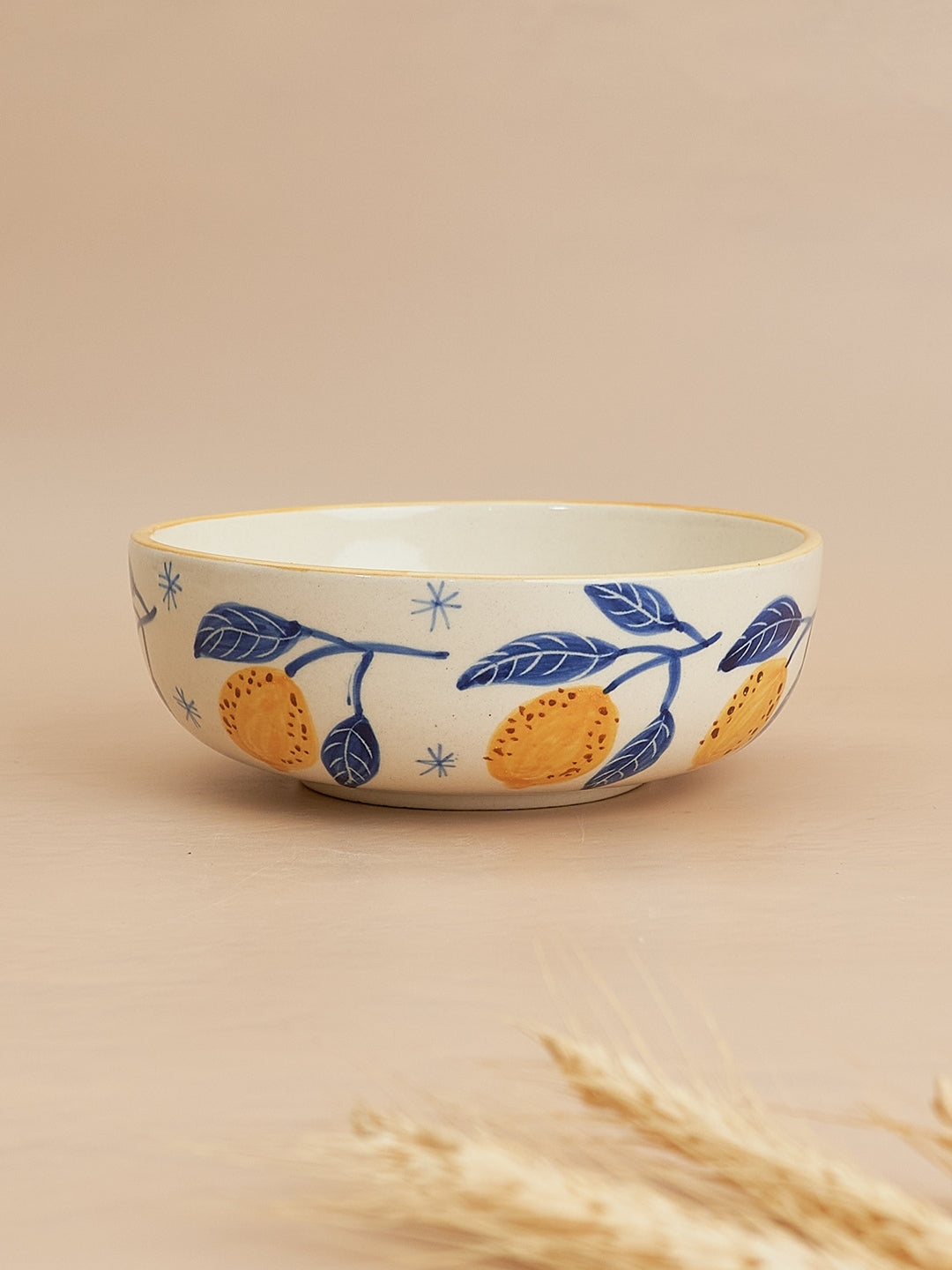 Lemon Leafy Ceramic Bowl  - Large