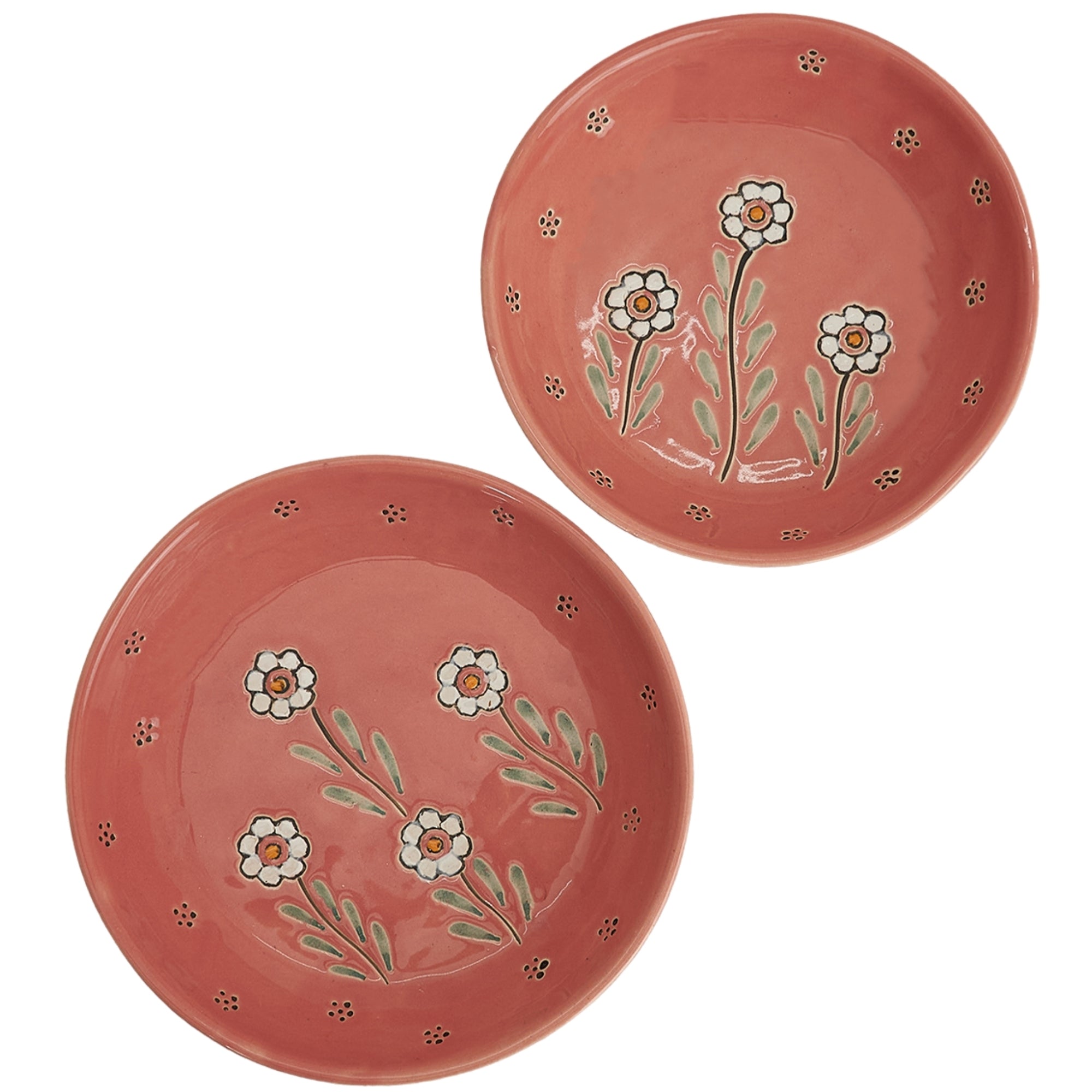 Floral Bloom HandPainted Ceramic Bowl in Pink - Large