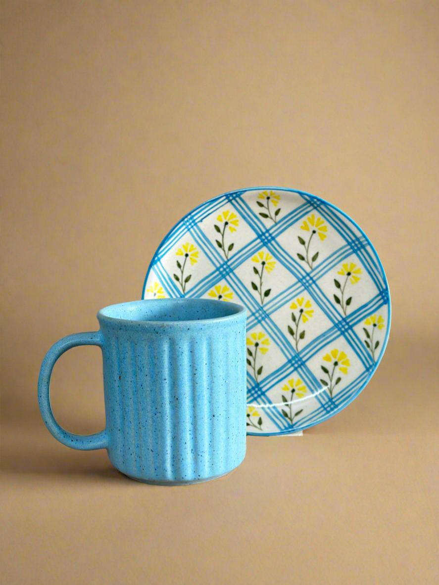 Ditsy Blue Set - Plate & Mug