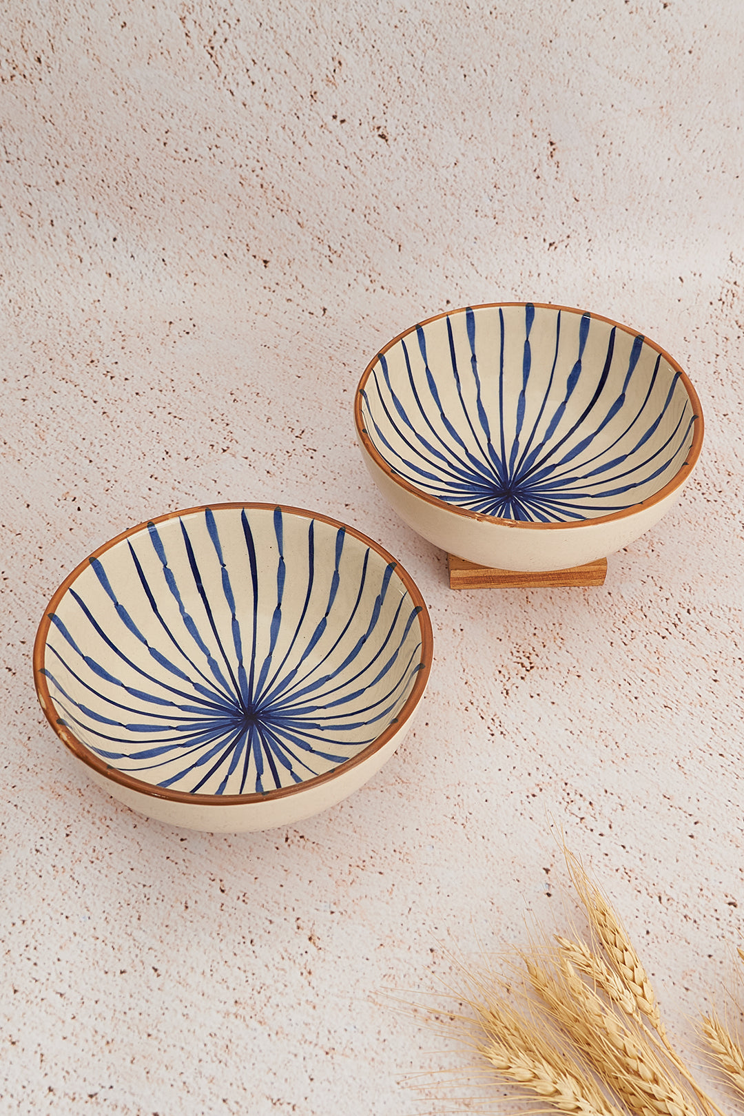 Handpainted Ceramic Bowl with Geometric Pattern