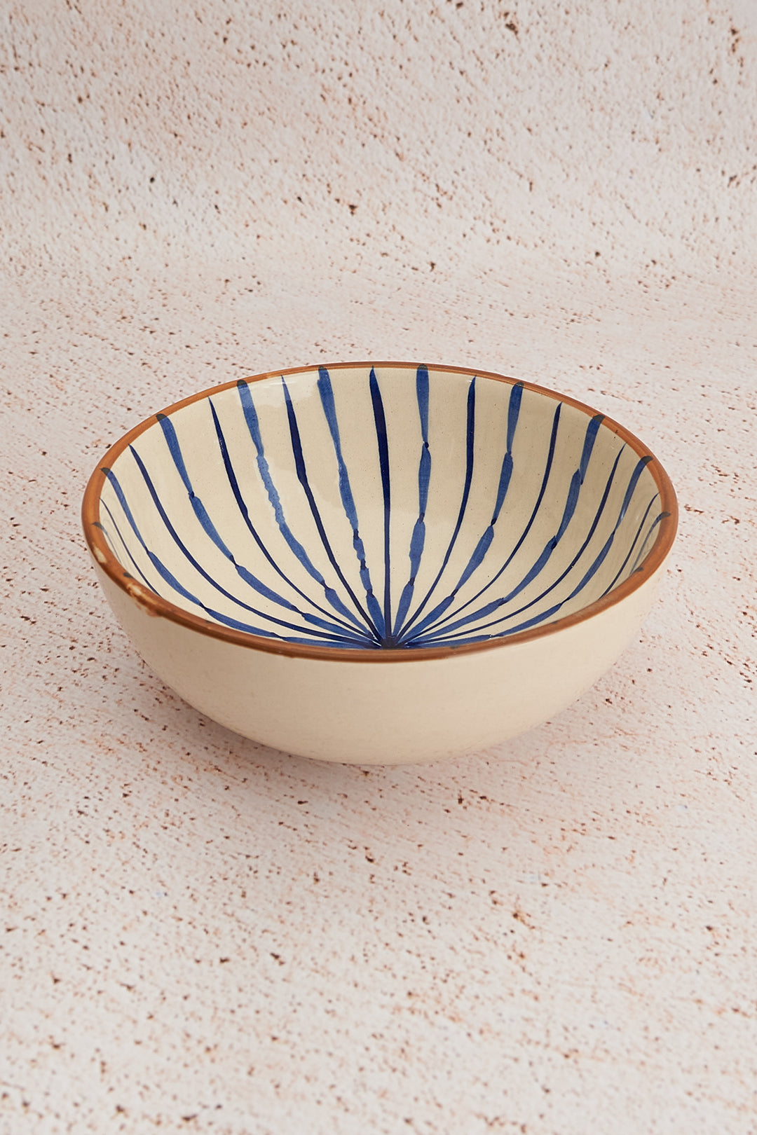 Handpainted Ceramic Bowl with Geometric Pattern