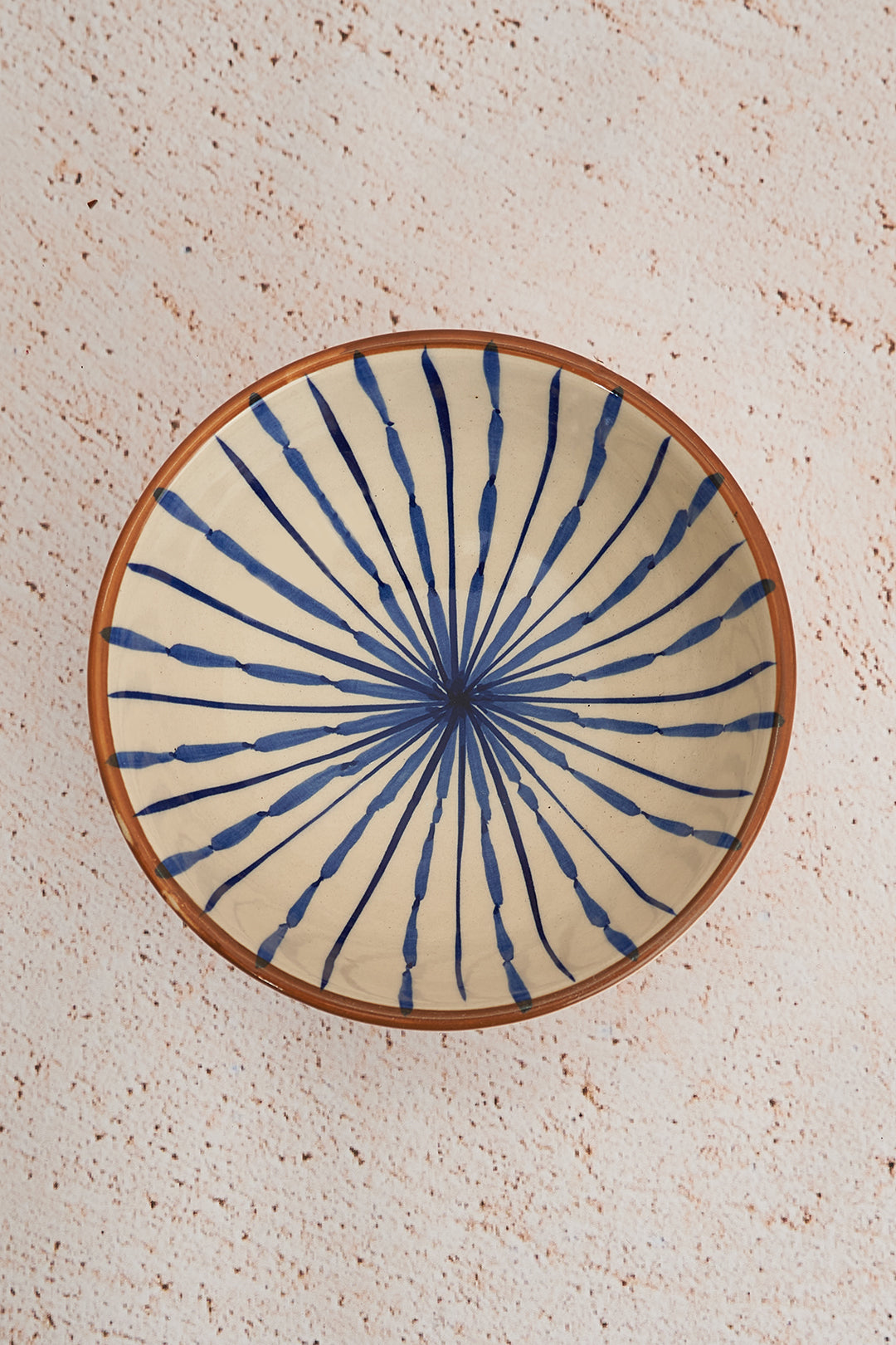 Handpainted Ceramic Bowl with Geometric Pattern