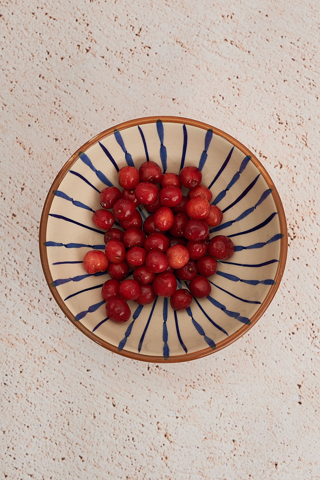 Handpainted Ceramic Bowl with Geometric Pattern