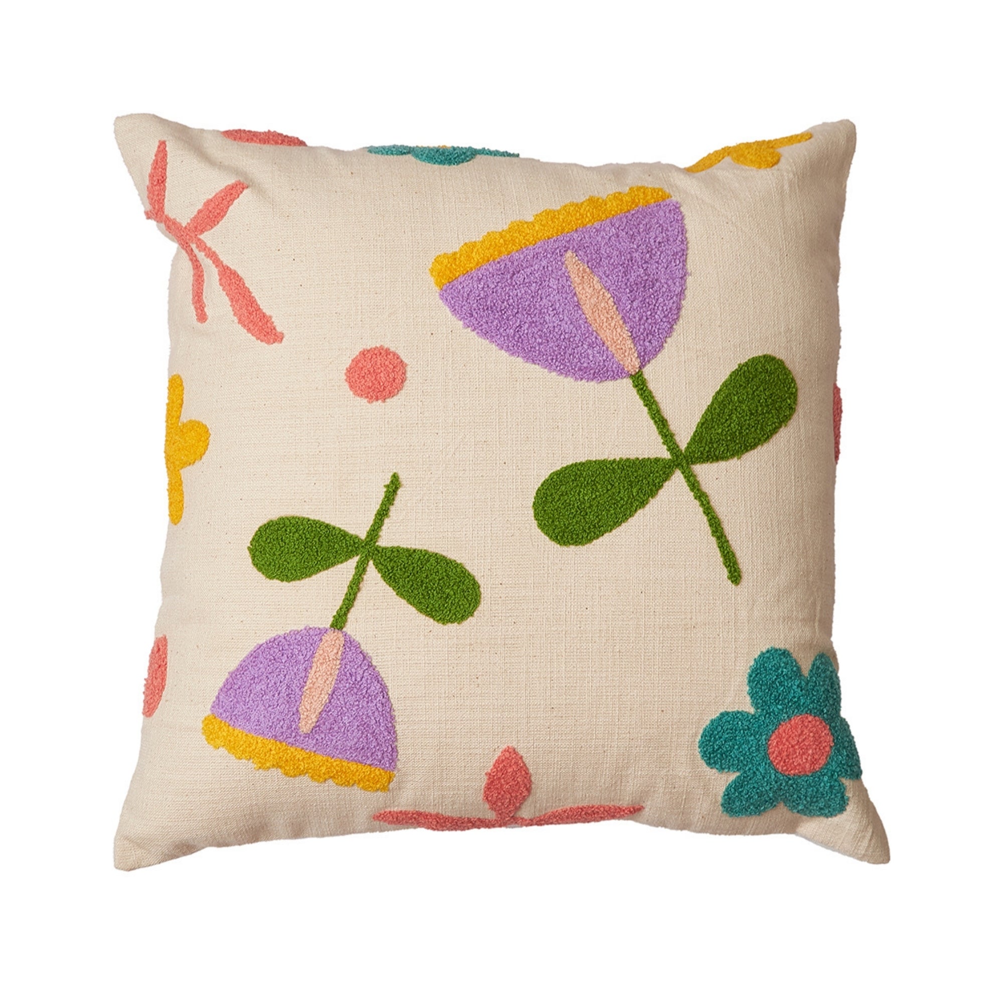 Lavendar Fields Tufted Cushion Cover- 16x16 inches