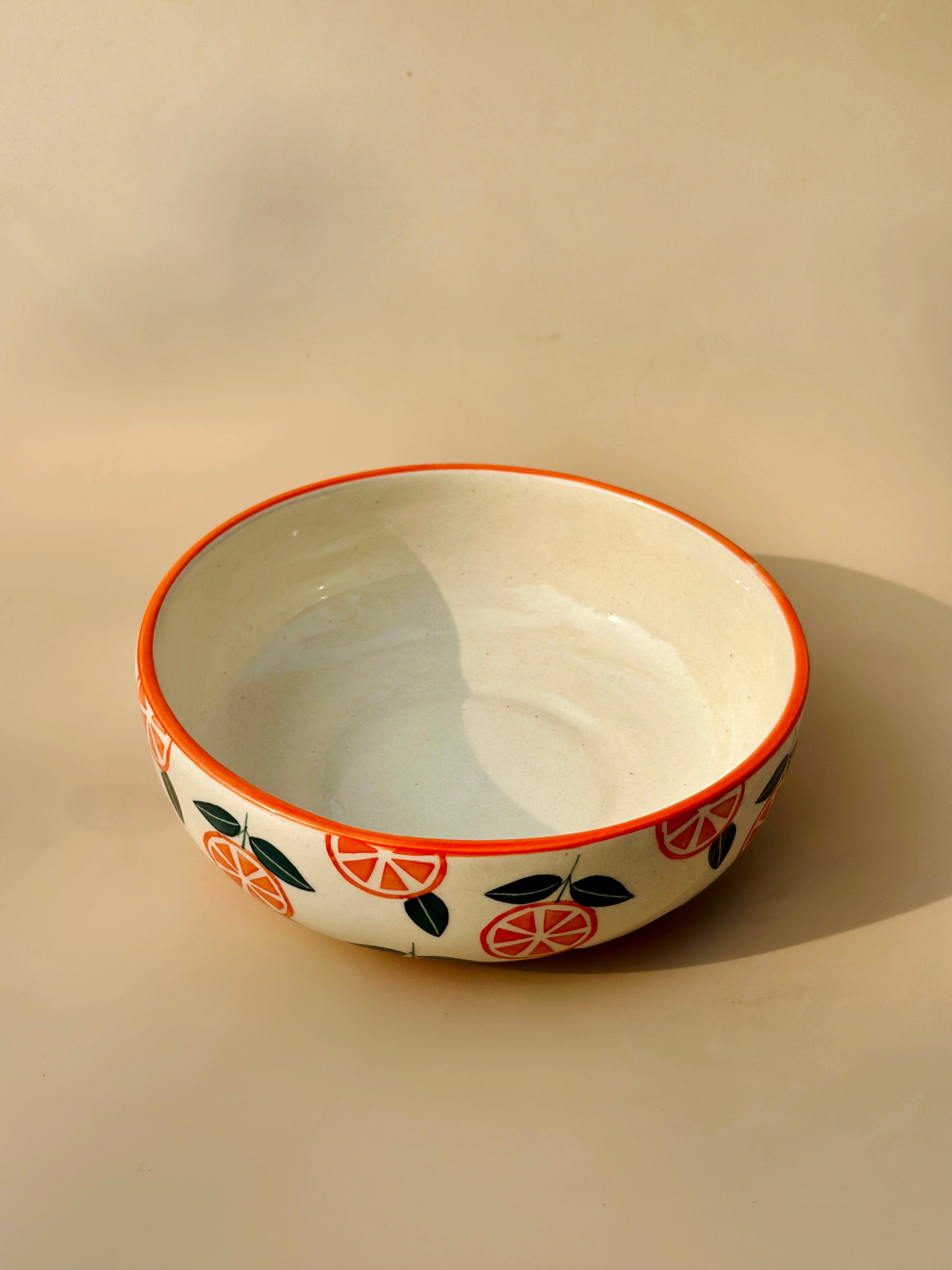 Narangi Orange Ceramic Bowl - Large