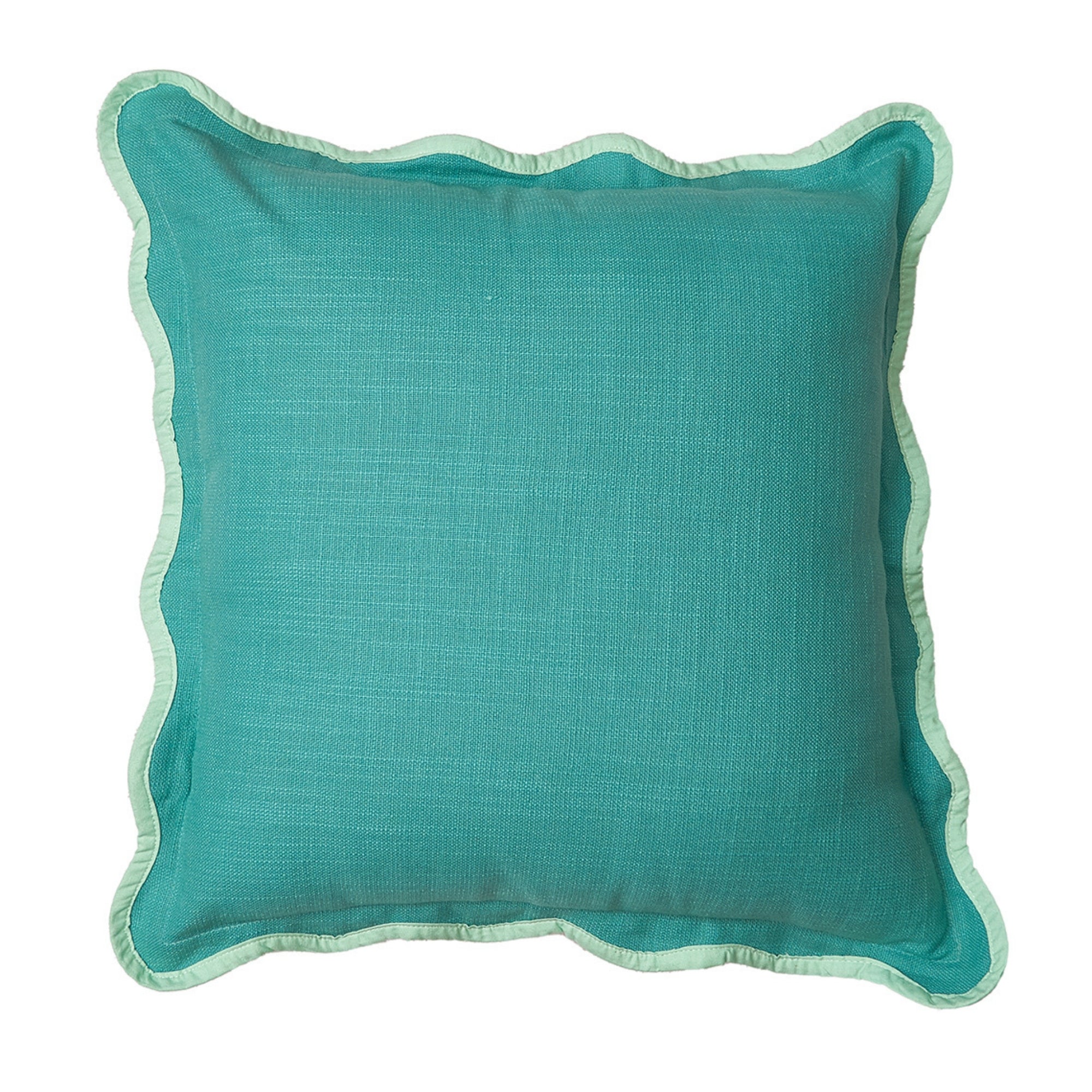 Teal Green Scallop Cushion Cover