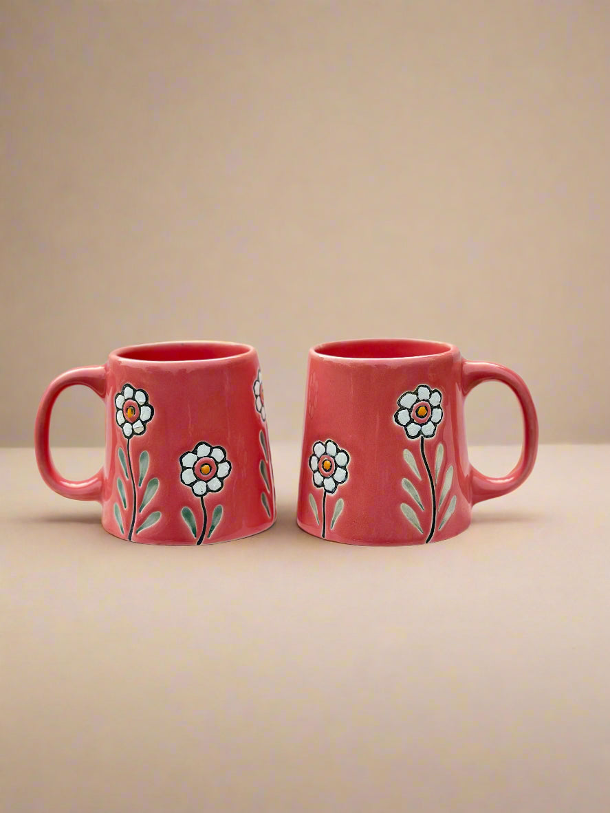 Vibrant Drinkware: Pink Blossom Mug Single (300ml)