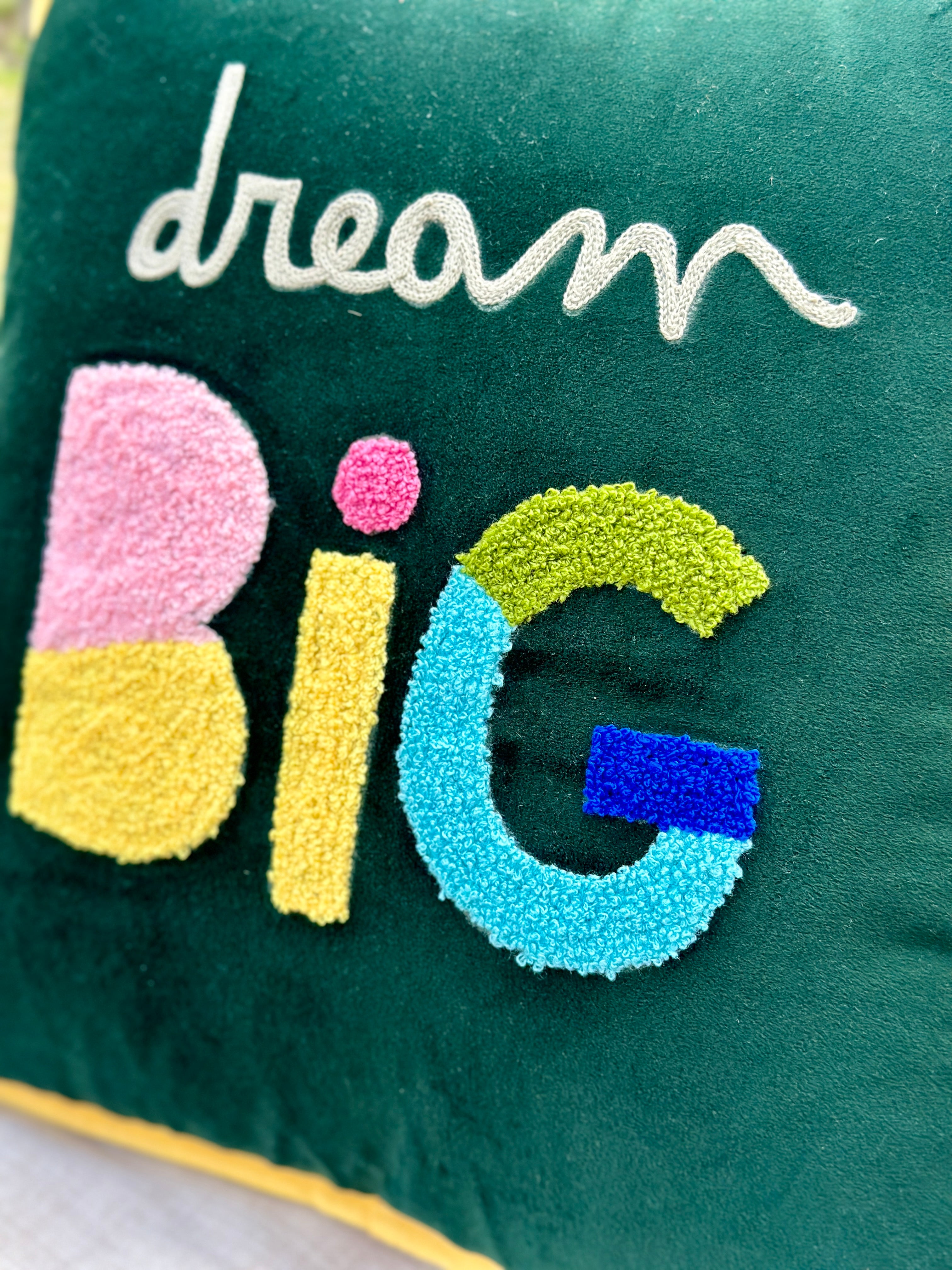 Dream Big Velvet Cushion Cover