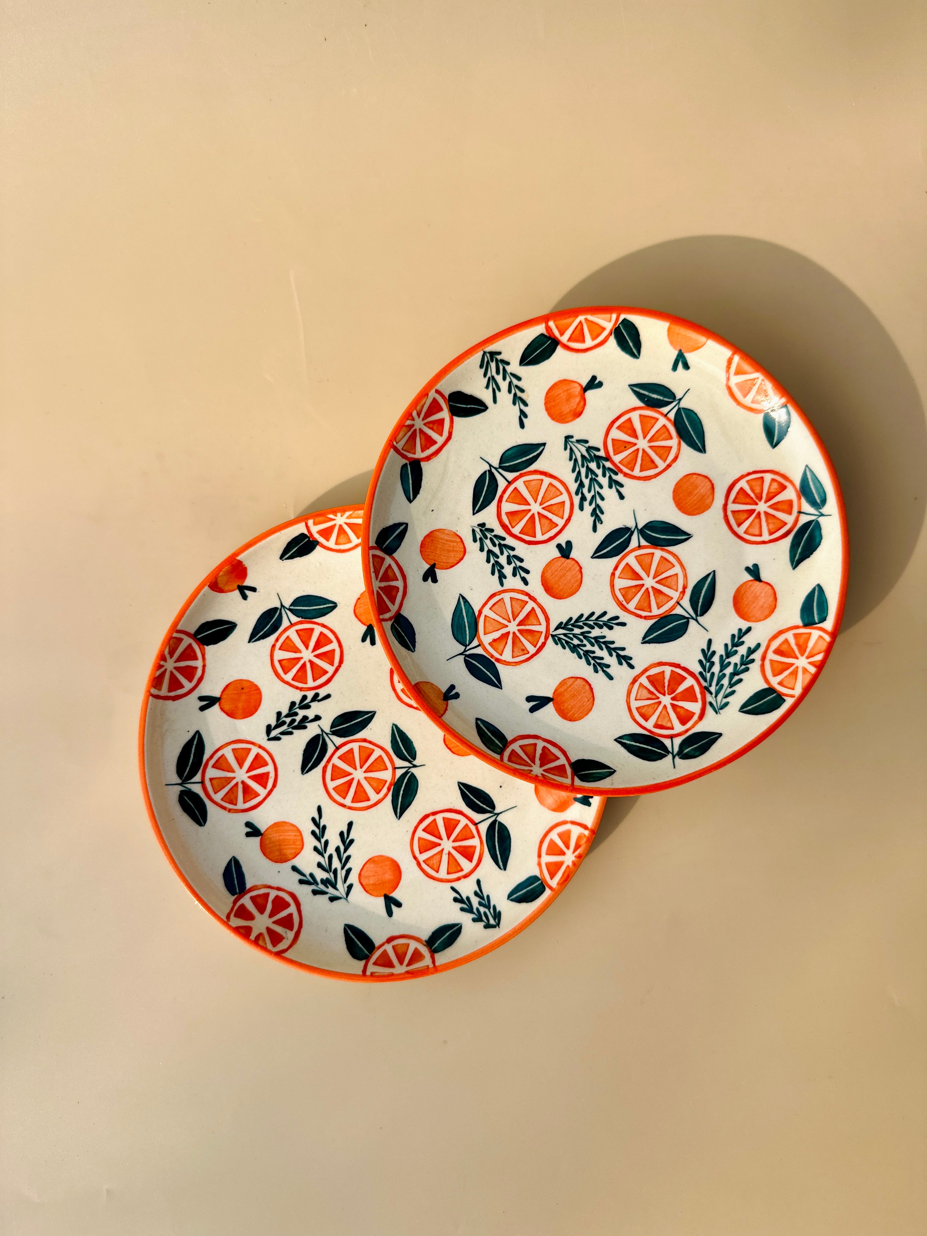 Narangi Orange Ceramic Plate (7 Inches)