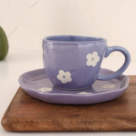 Lavender Daisy Cup & Saucer