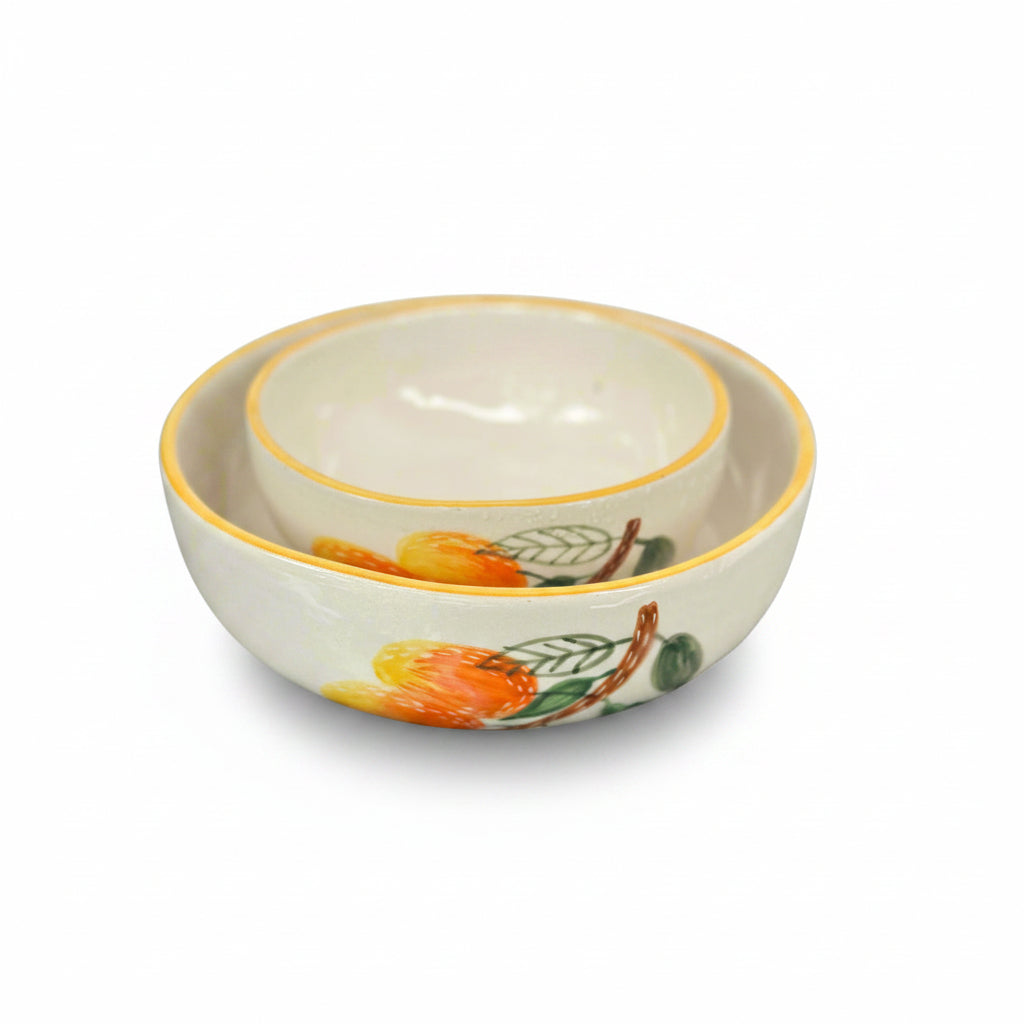Mango Mehfil Leaf Ceramic Bowl - (Large & Small)