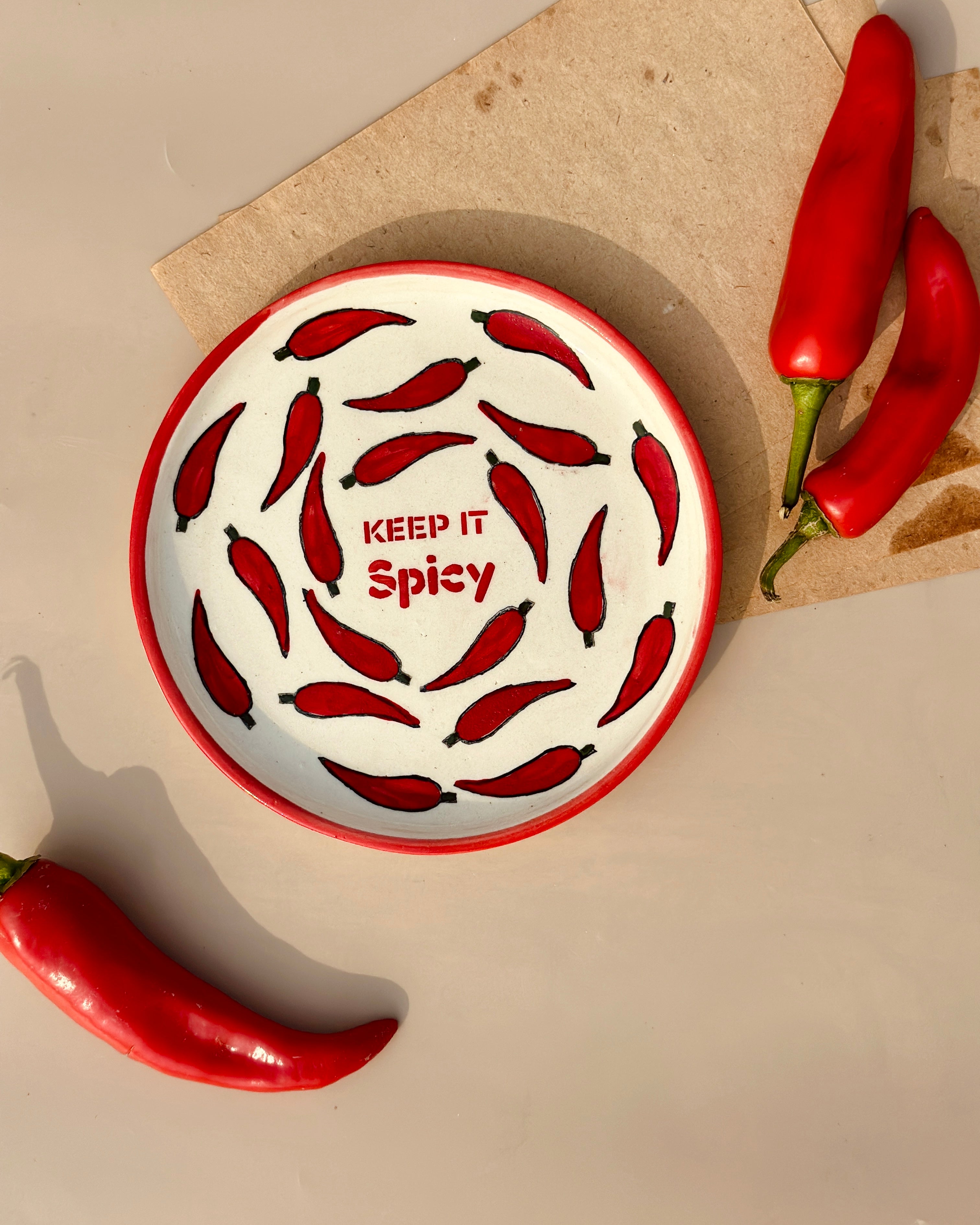 Set of 2- Keep It Spicy Tapas Plates (7 Inches )