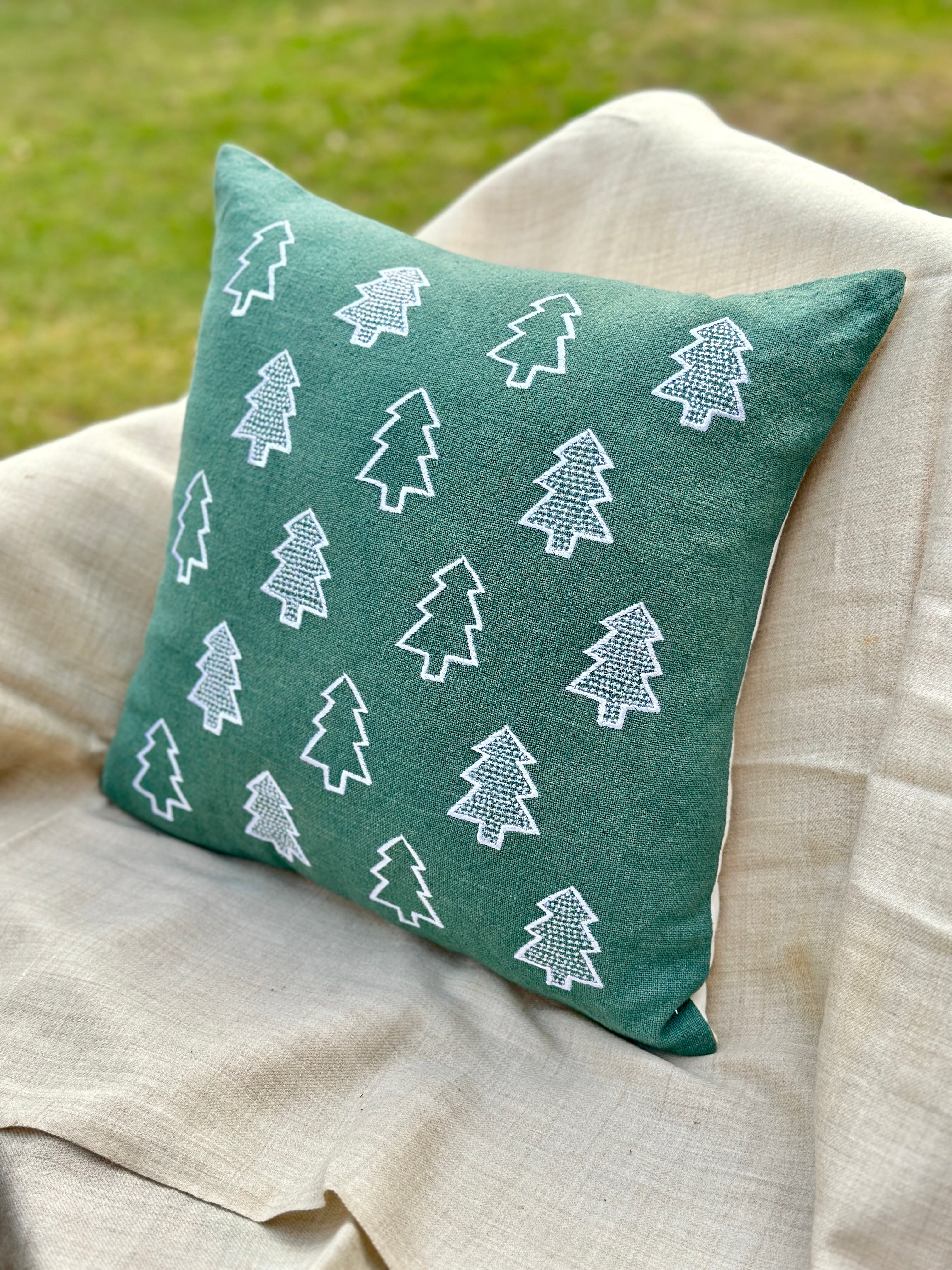 Green Tree Cushion Cover