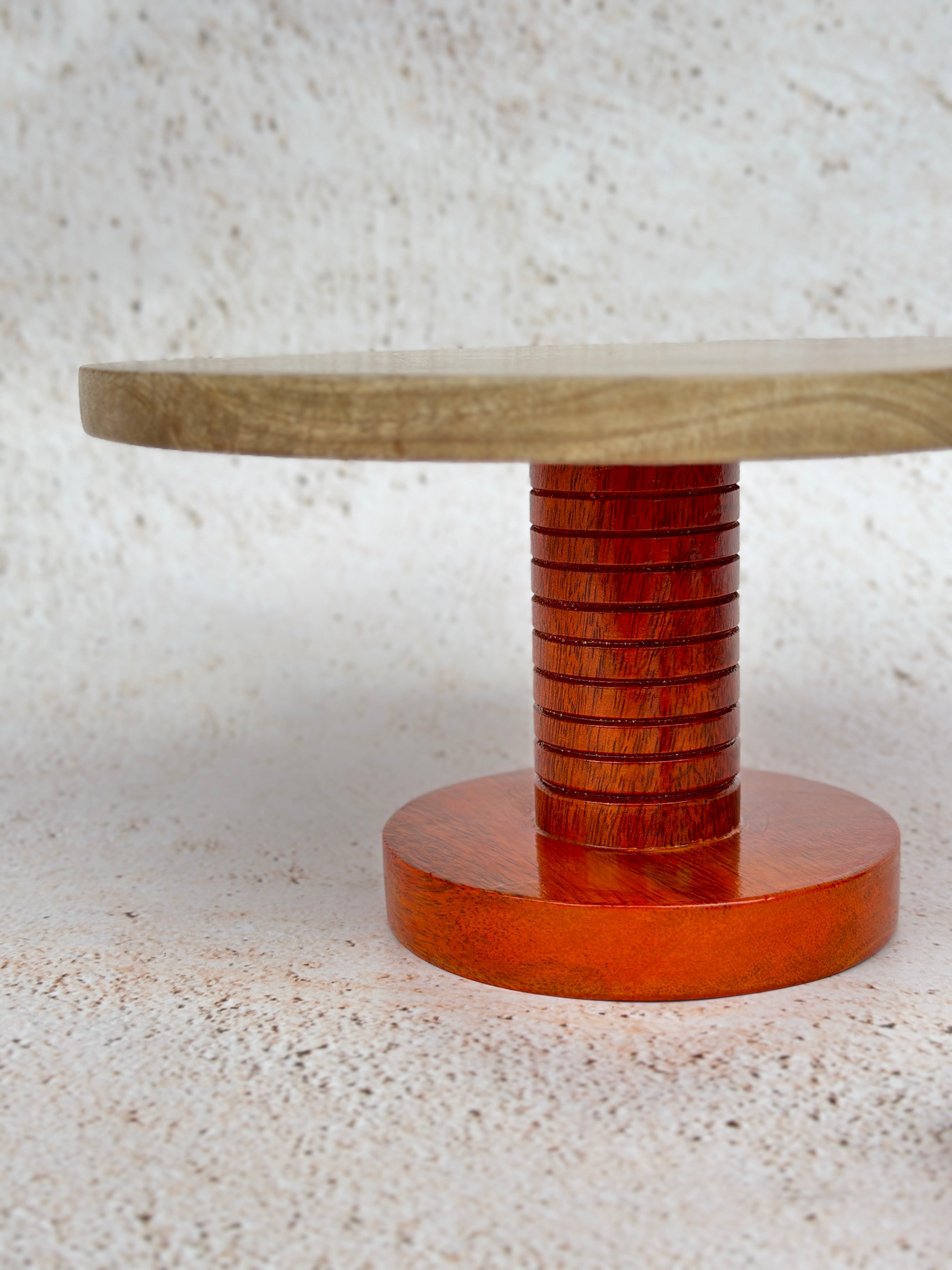 Wooden Handcrafted Cake Stand - Brown