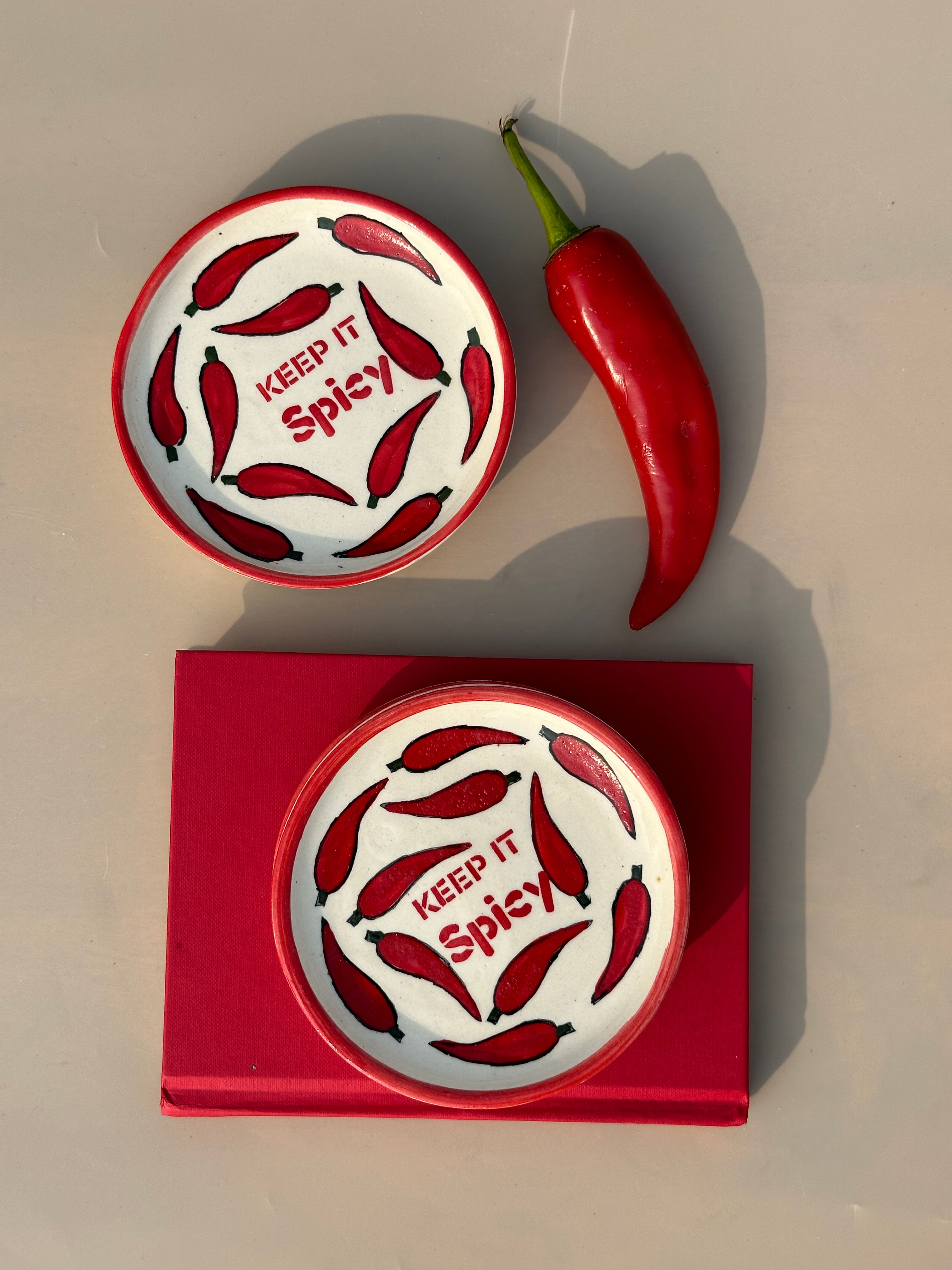 ‘Keep It Spicy’ Ceramic Tapas Set of 4