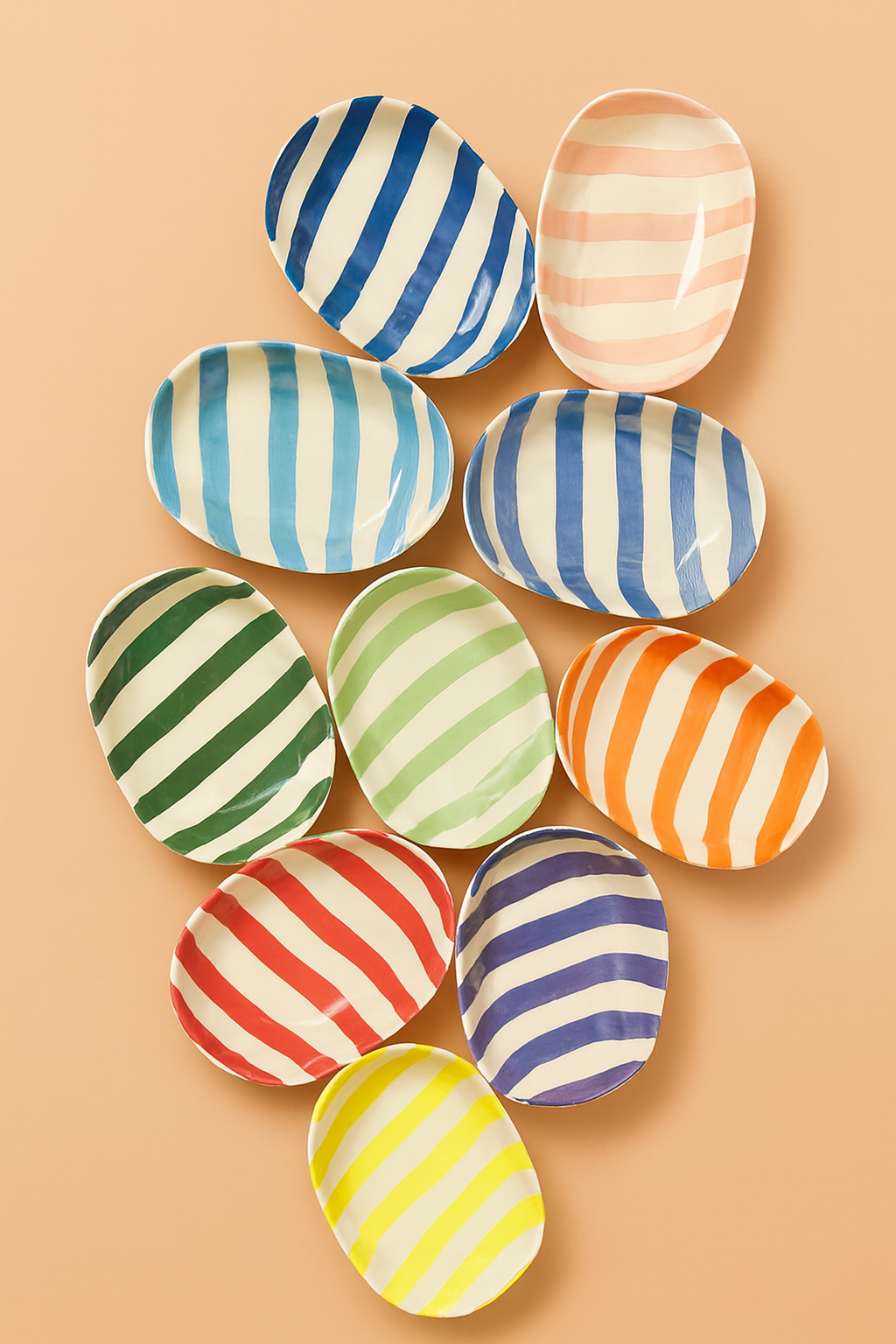 Multi-Color Stripe Bowls – Buy 9 Get 1 Free