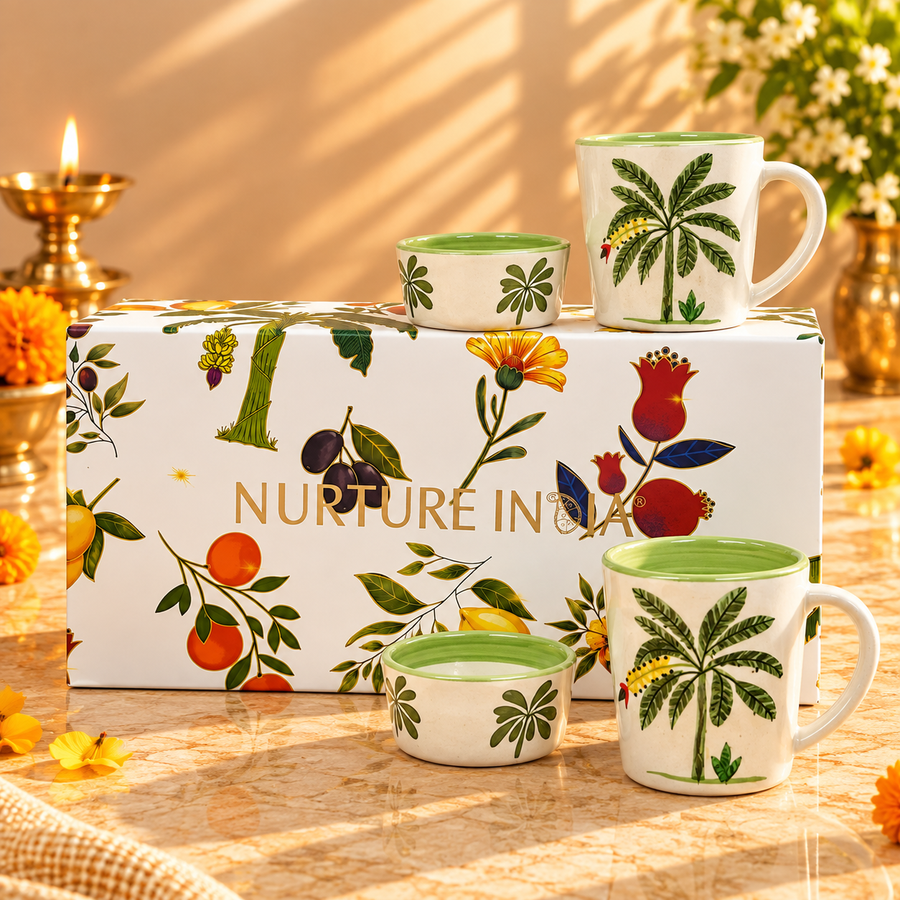 2 pcs Ramekin & 2 pcs Mugs Set - Gift Box