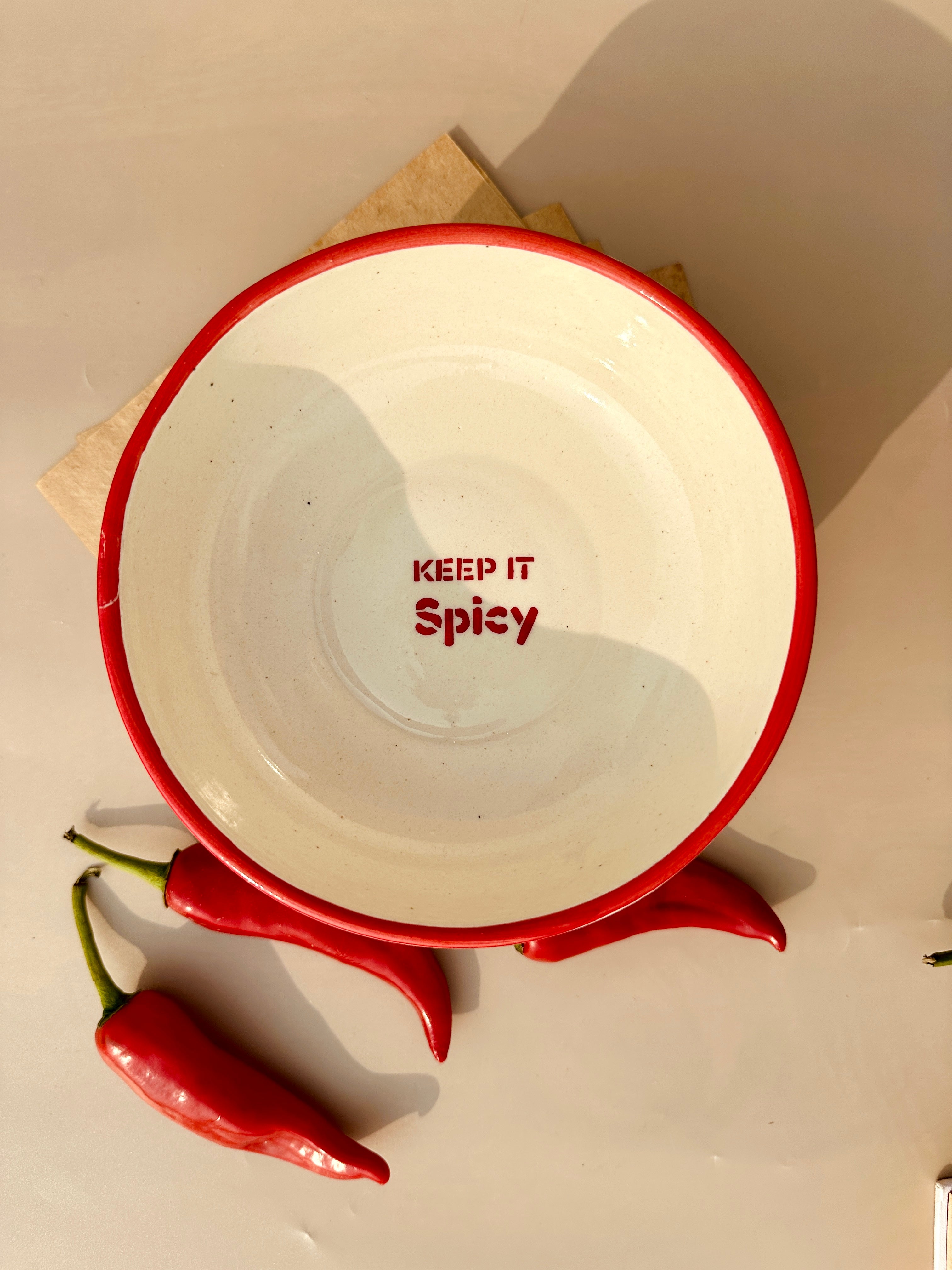 ‘Keep It Spicy’ Large Ceramic Serving Bowl