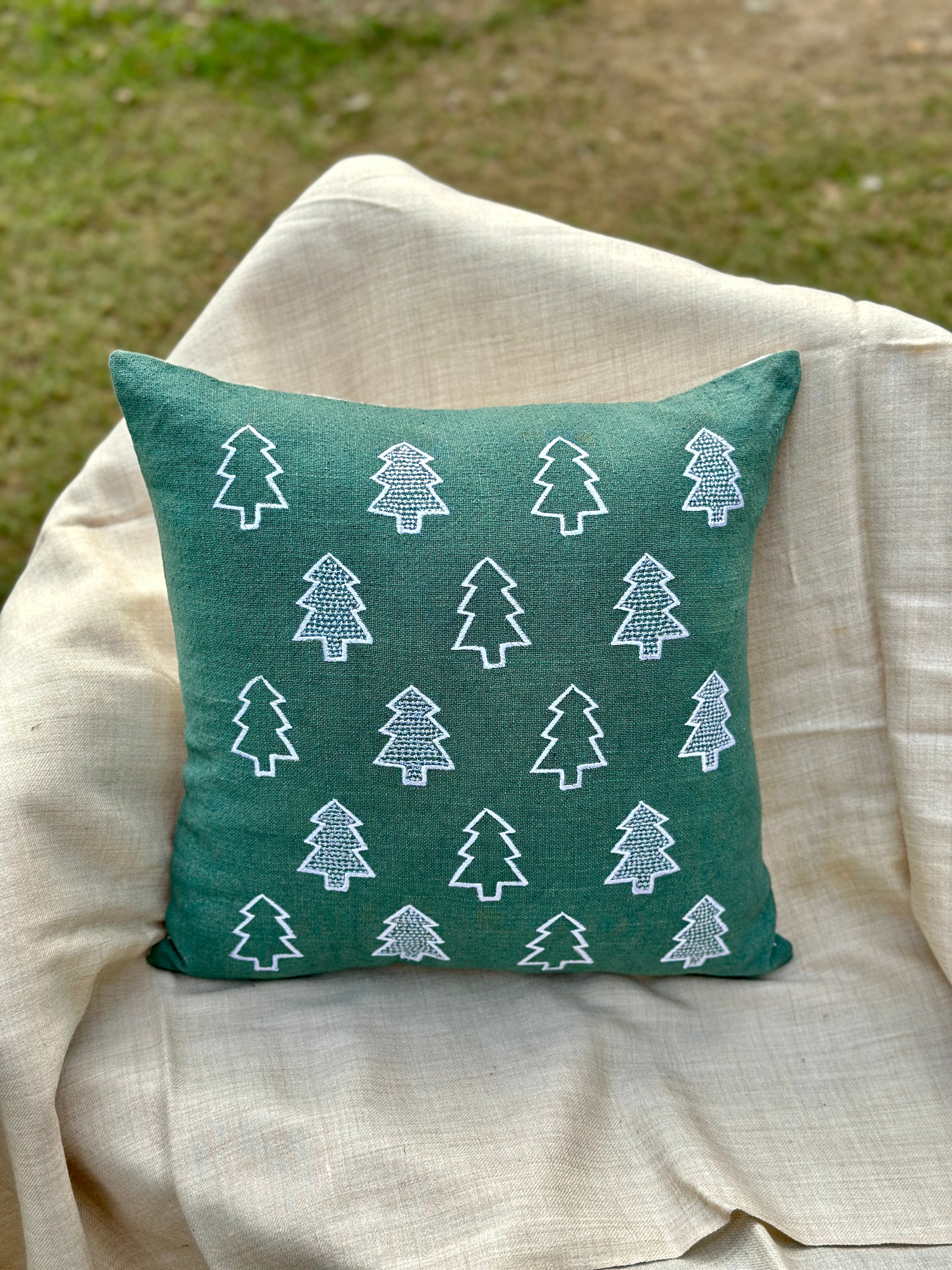 Green Tree Cushion Cover