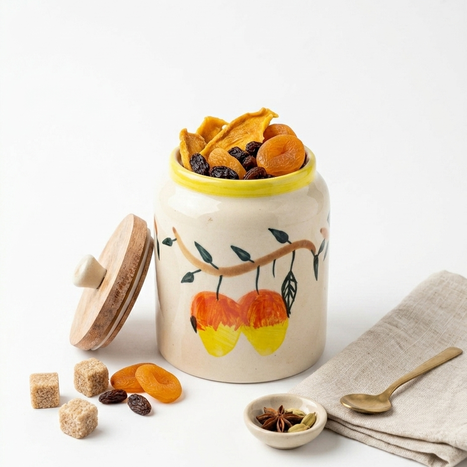 Mango Mehfil Ceramic Jar - 800ml