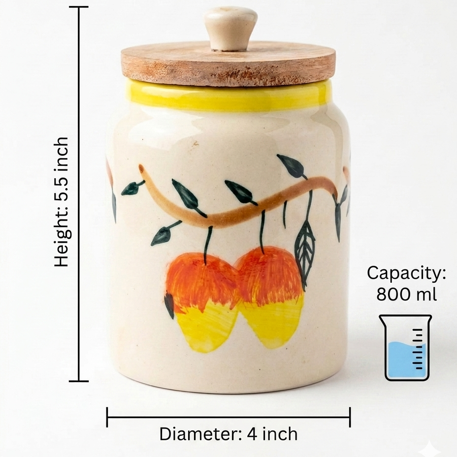 Mango Mehfil Ceramic Jar - 800ml