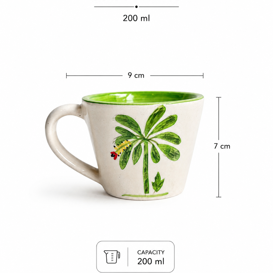 Banana Bloom  Handpainted Ceramic Mug (200 ml)