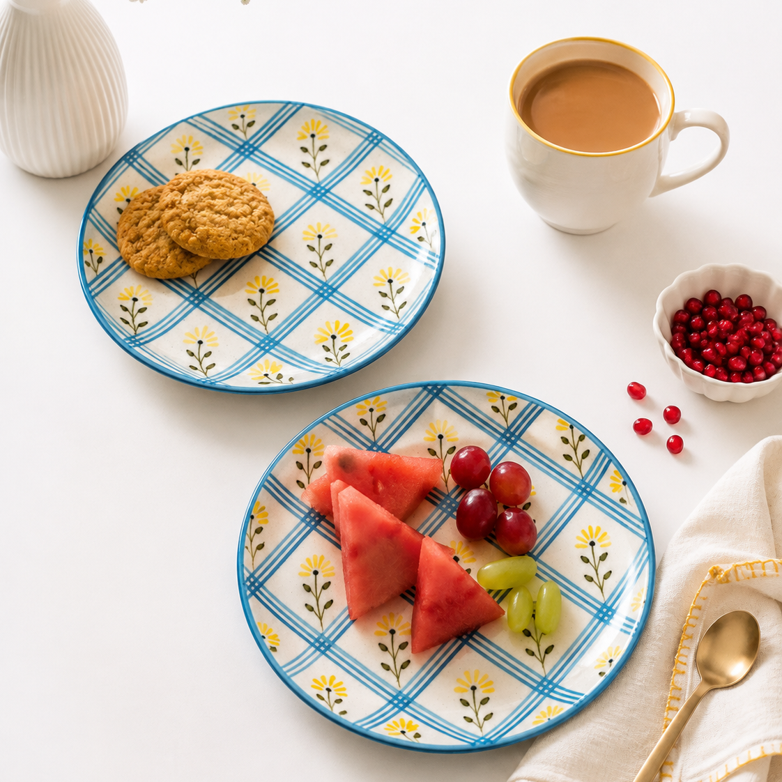 Ditsy Floral Ceramic Plate Sets (7inches)