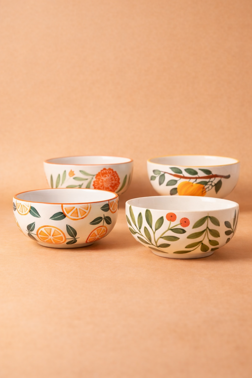 Small Bowls Olive Marigold Orange Mango Combo - Buy 3 Get 1 Free